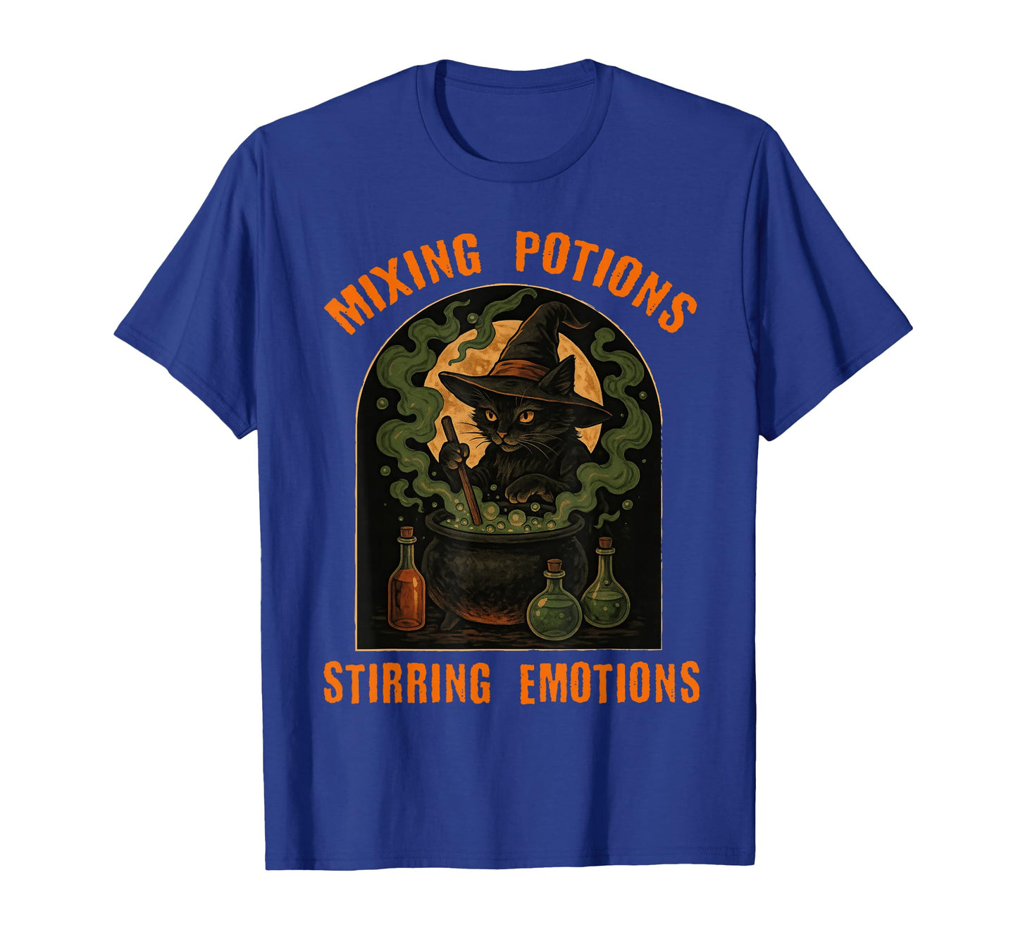 Mixing Potions Stirring Emotions Witch Cat Occult Wicca T-Shirt