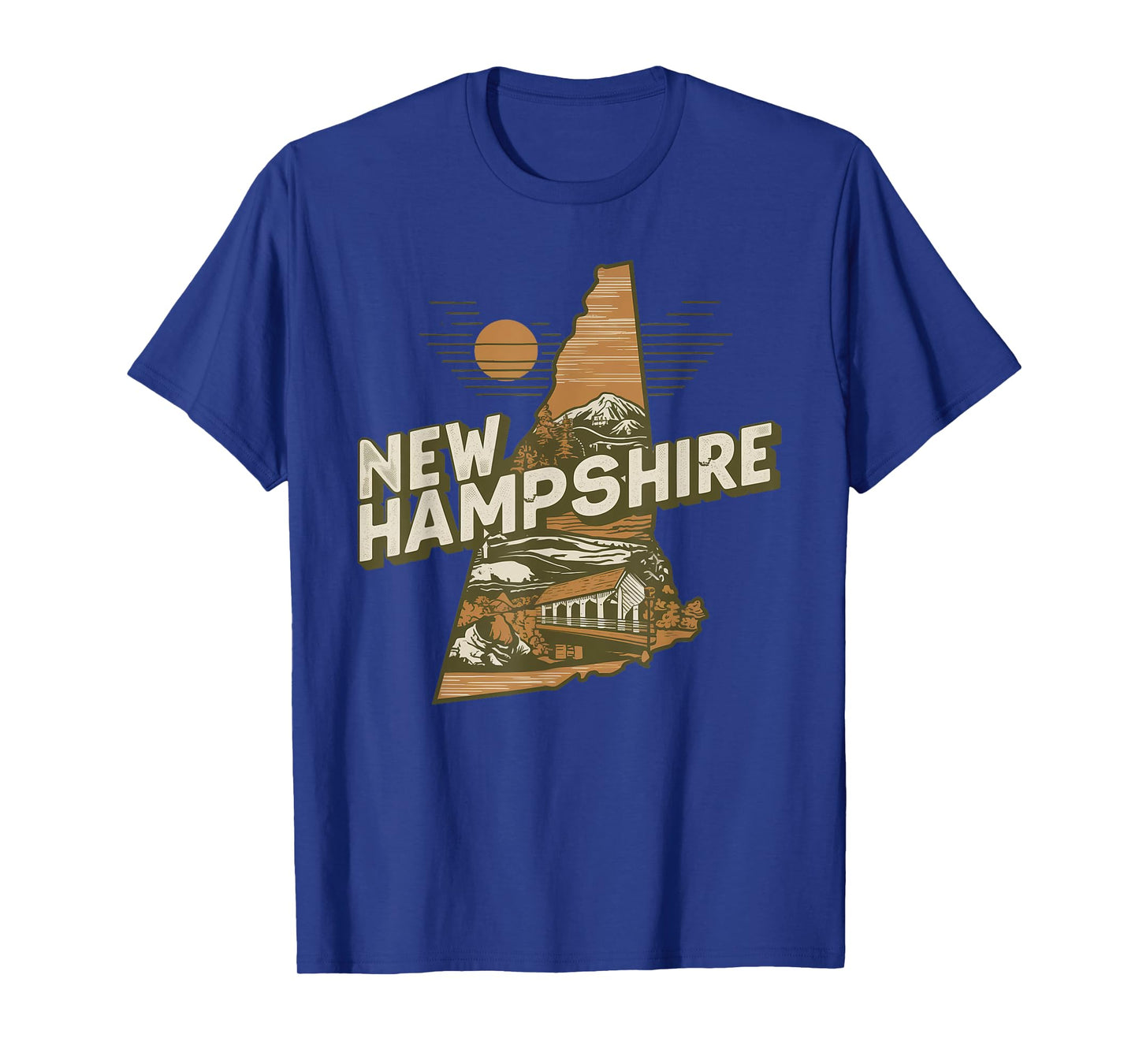 New Hampshire Souvenirs for Men, Women & Kids New Hampshire Retro State T-Shirt - Black, Small