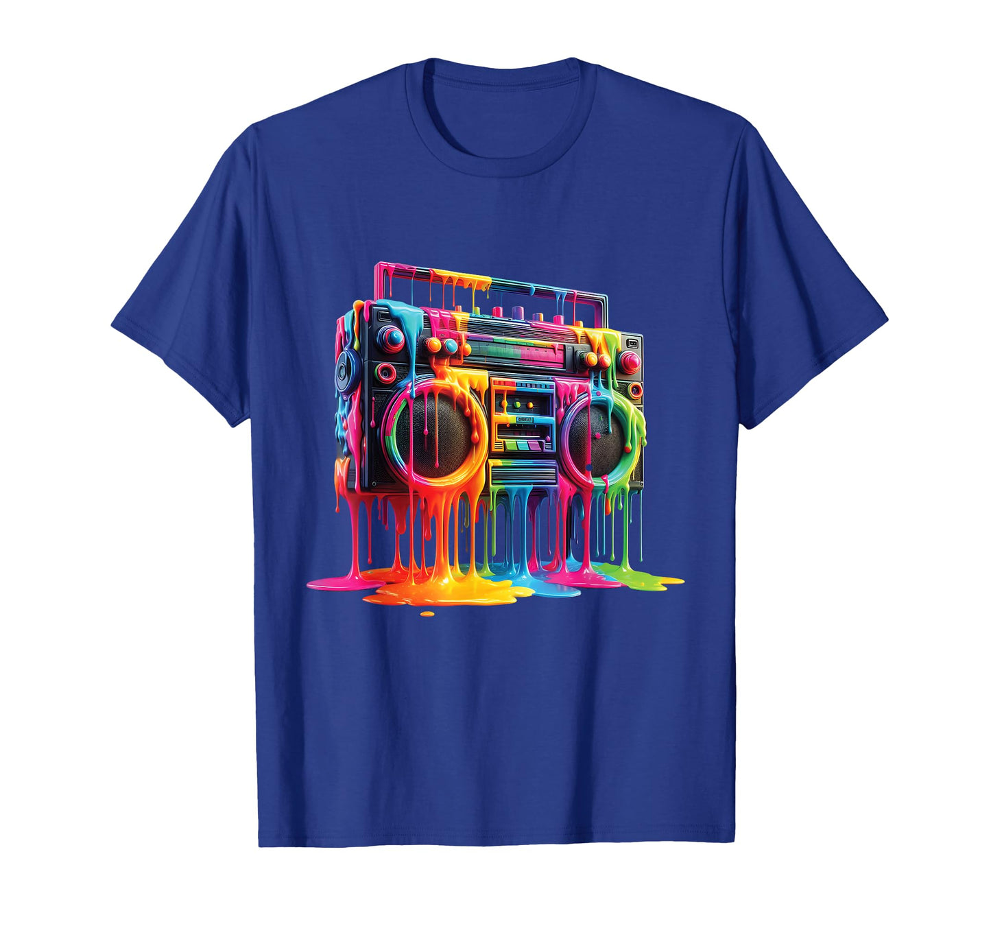Dripping Paint Boombox Old-School 80S Hip Hop Street Style T-Shirt