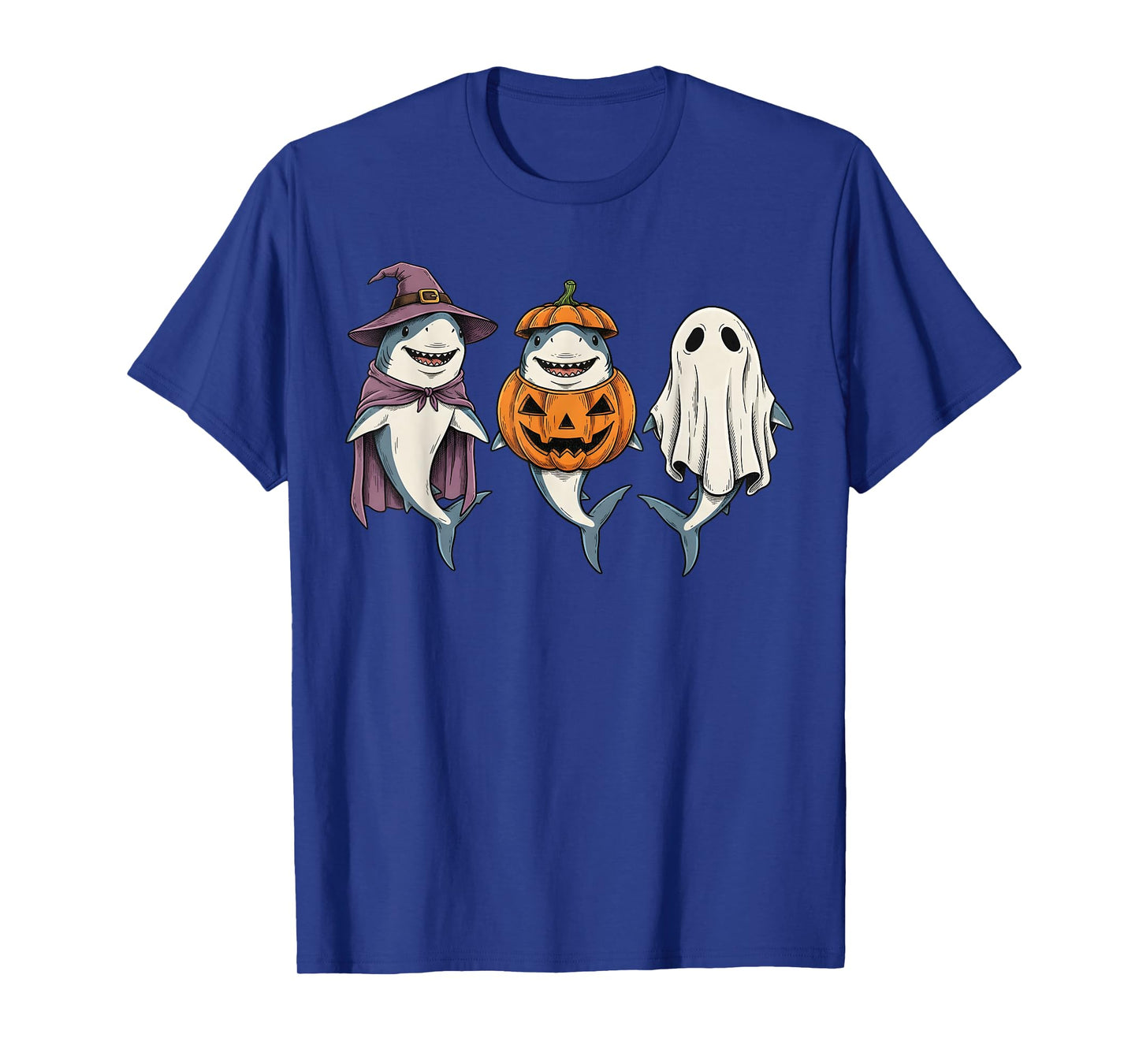 Spooky Ghost Shark Lover Pumpkin Halloween T-Shirt