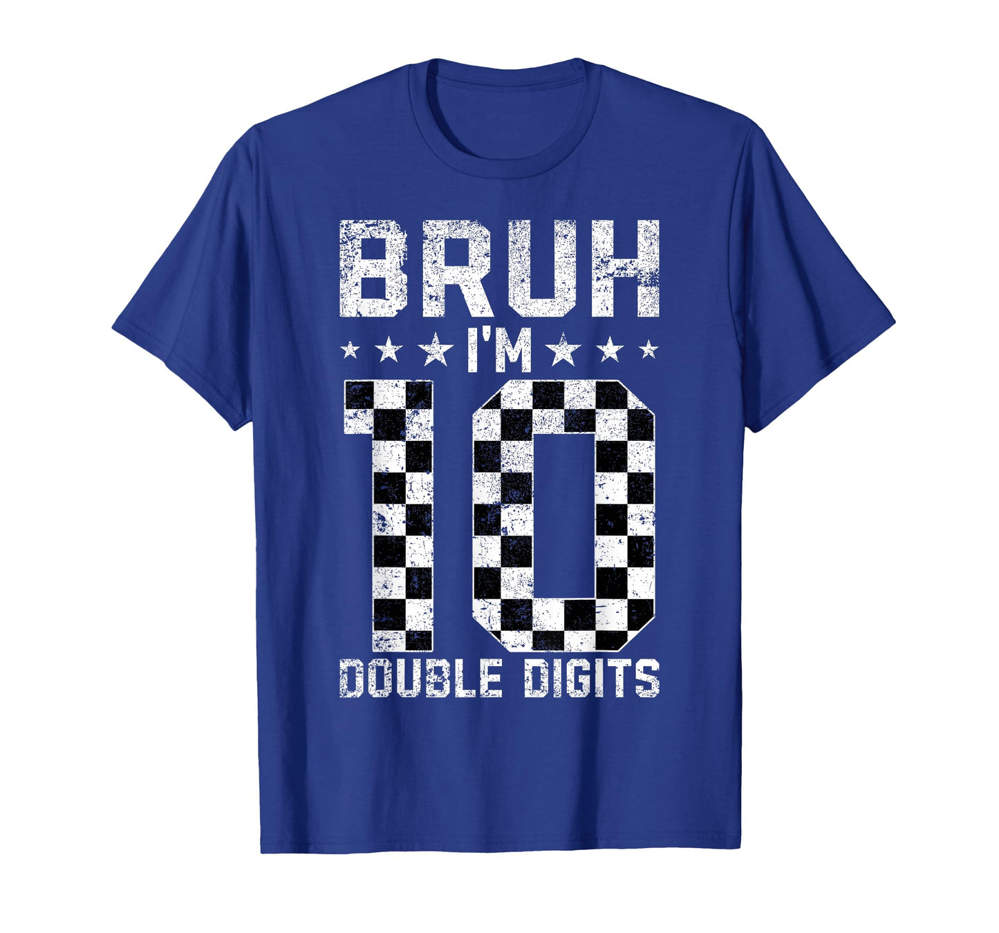 10th Birthday Race Car Bruh I'm Double Digits 10 Years Old T-Shirt