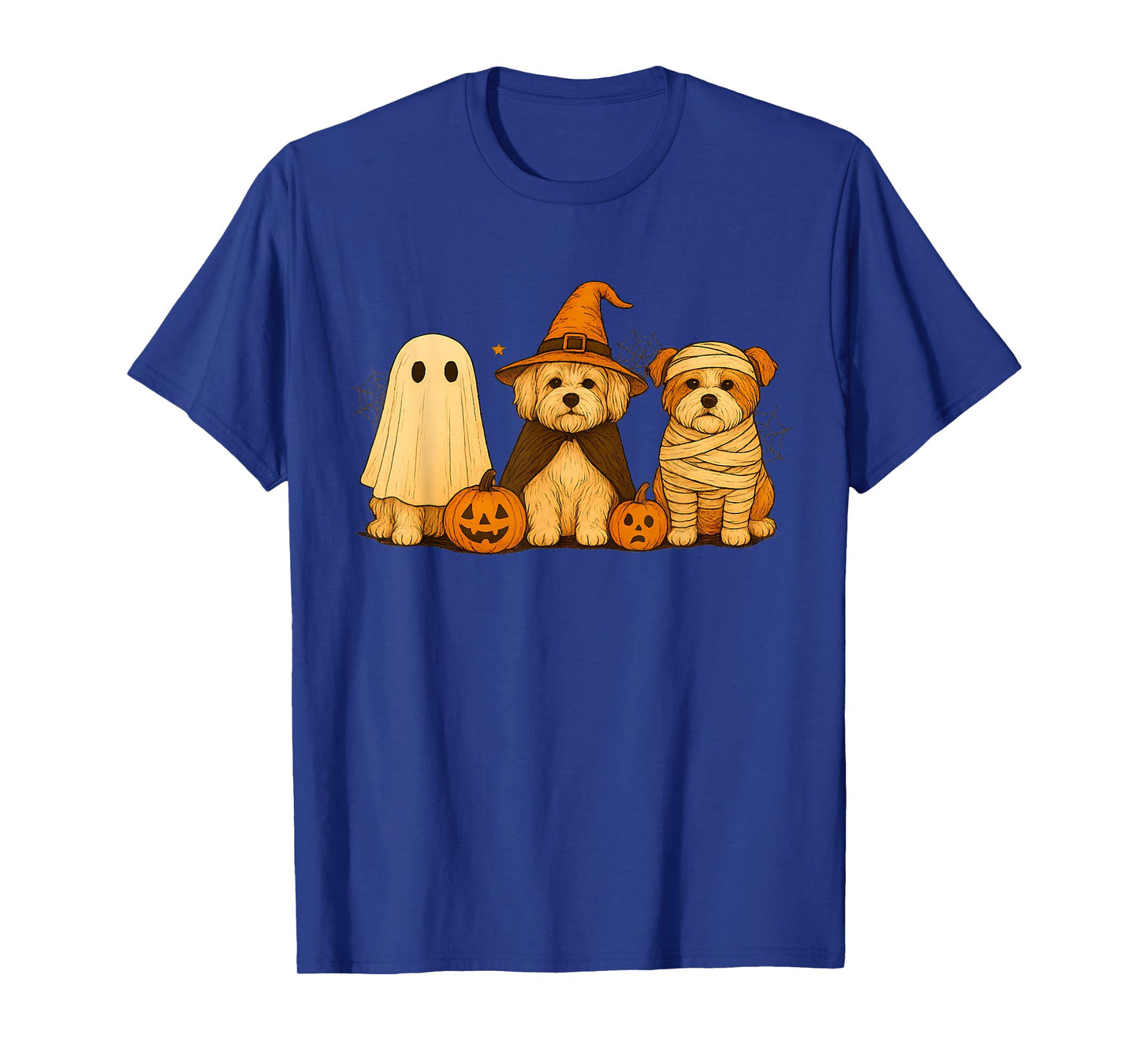 Retro Havanese Dog Witch Scary Halloween Pumpkin Women Men T-Shirt