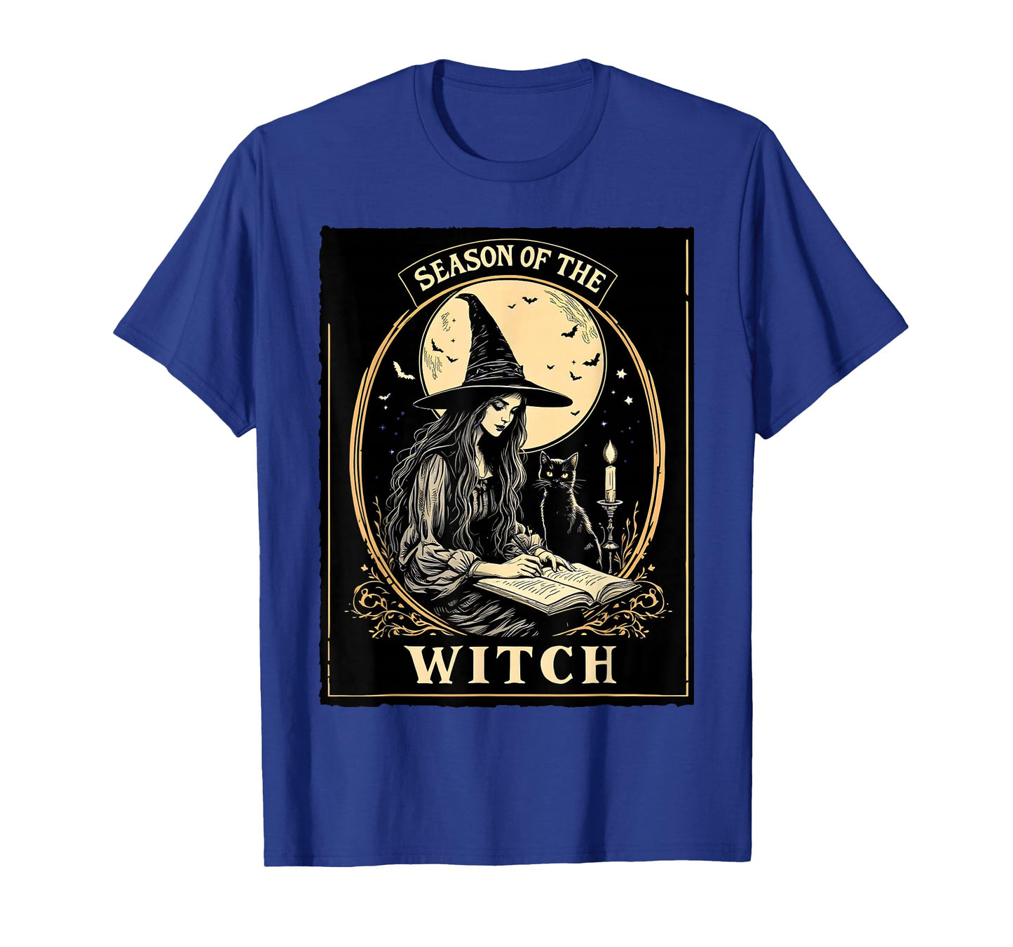Season of The Witch Black Cat Vintage Halloween Costume T-Shirt