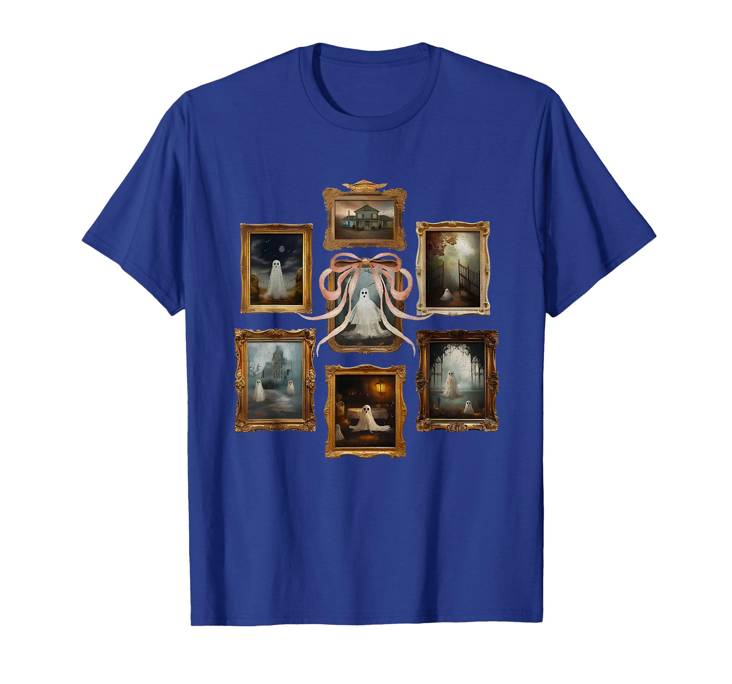 Halloween Ghost Picture Frame Haunted Heirlooms T-Shirt