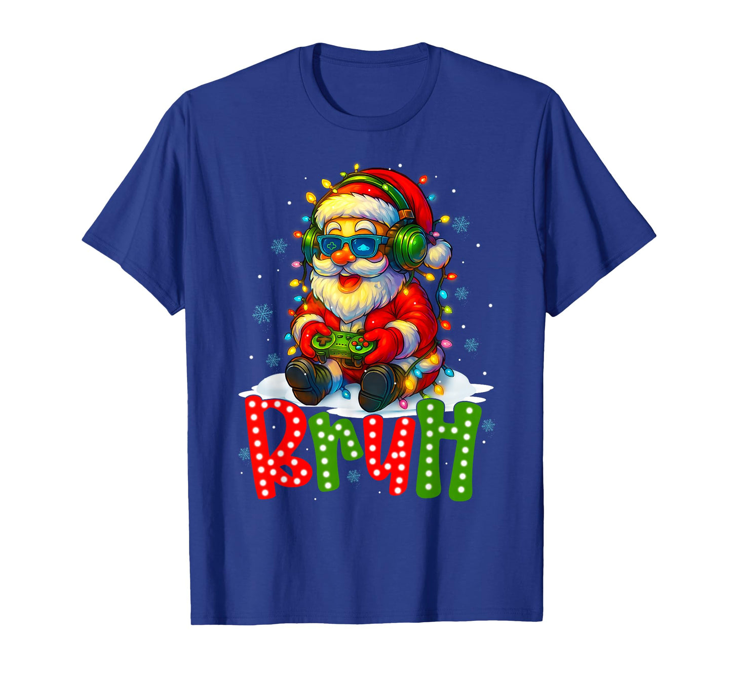 Bruh Christmas Santa Claus Gamer Video Game Xmas Pajamas T-Shirt