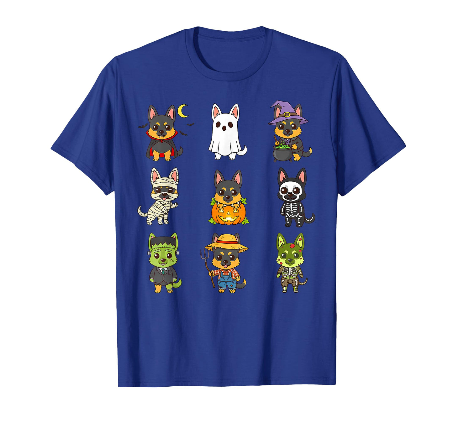 German Shepherd Puppy Spooky Halloween Monster Alsatian Dog T-Shirt