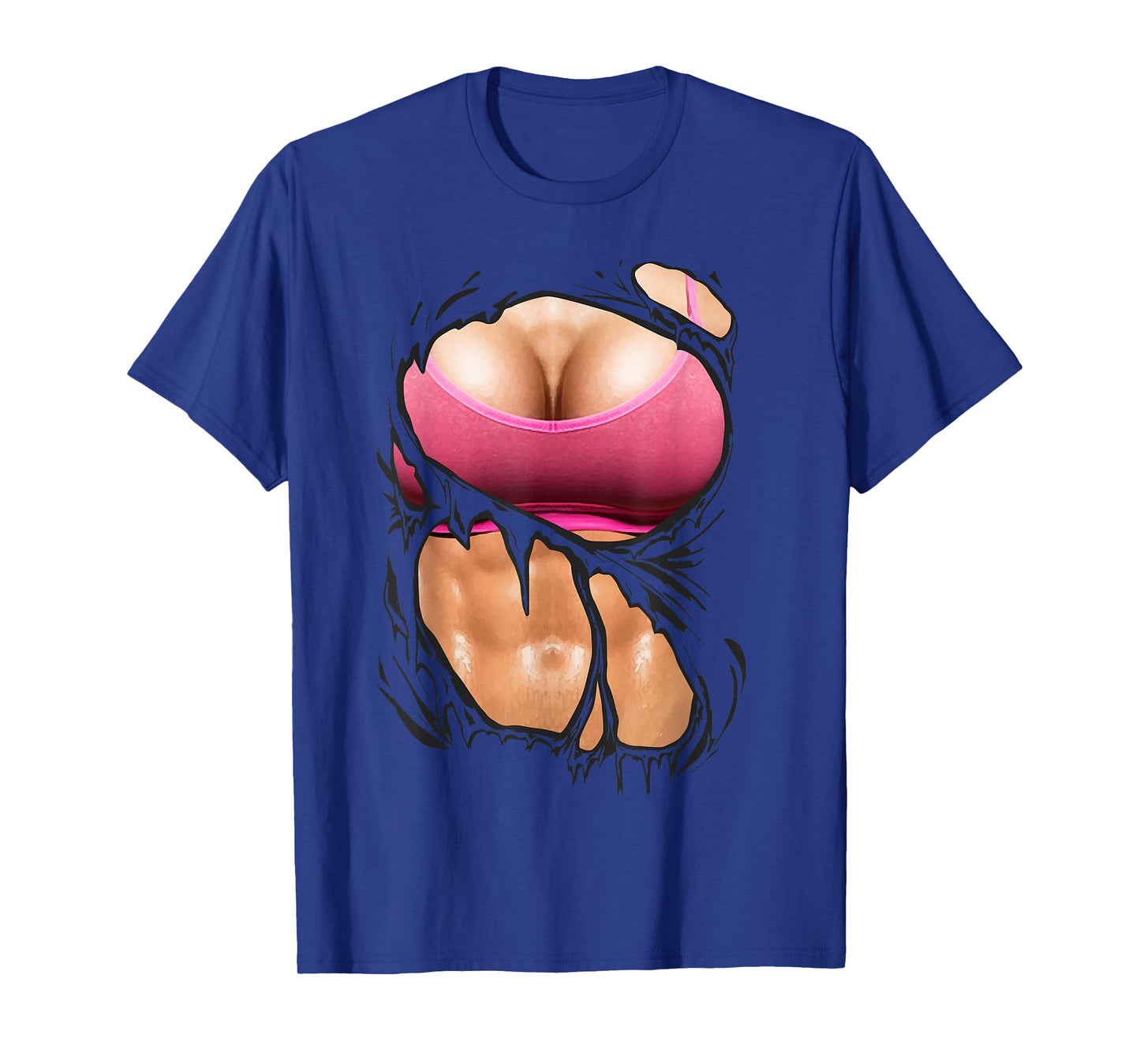 Womens Fake Six Pack Abs Bikini Body Fake T-Shirt