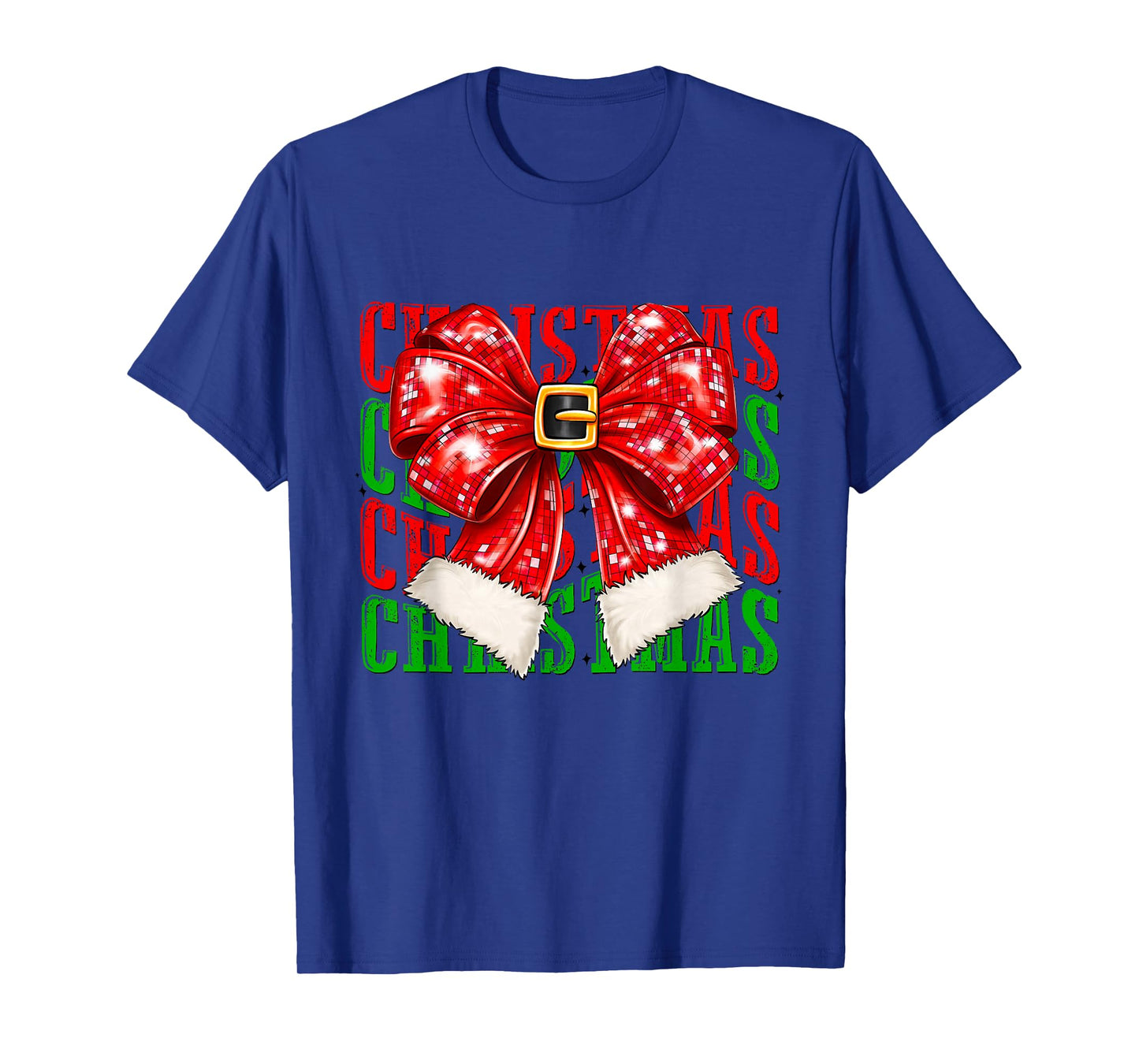 Christmas Coquette Bow Aesthetic Santa Holiday Vibes T-Shirt