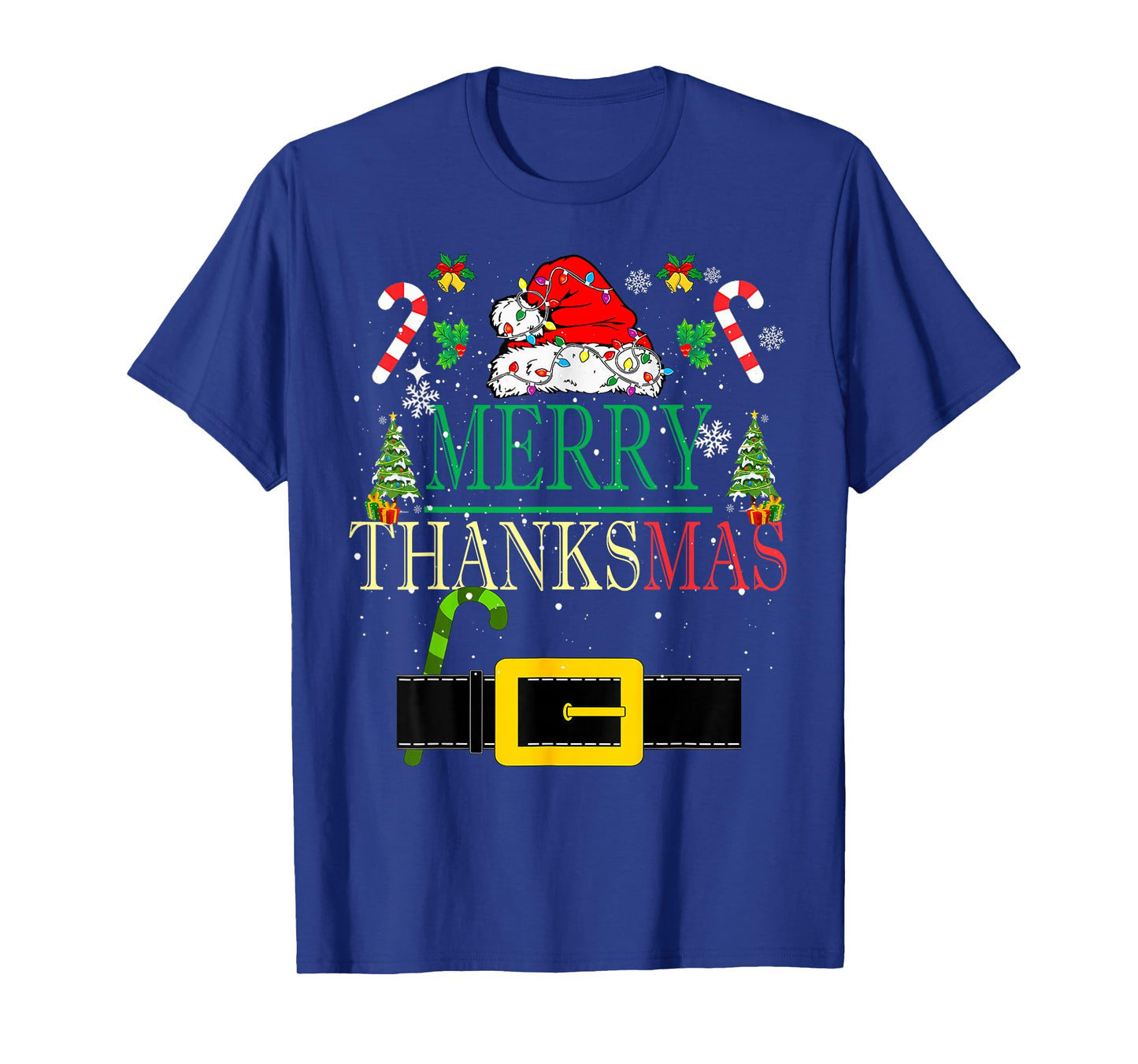 Funny Thanksgiving Santa Hat Xmas Family Men Women Kid T-Shirt