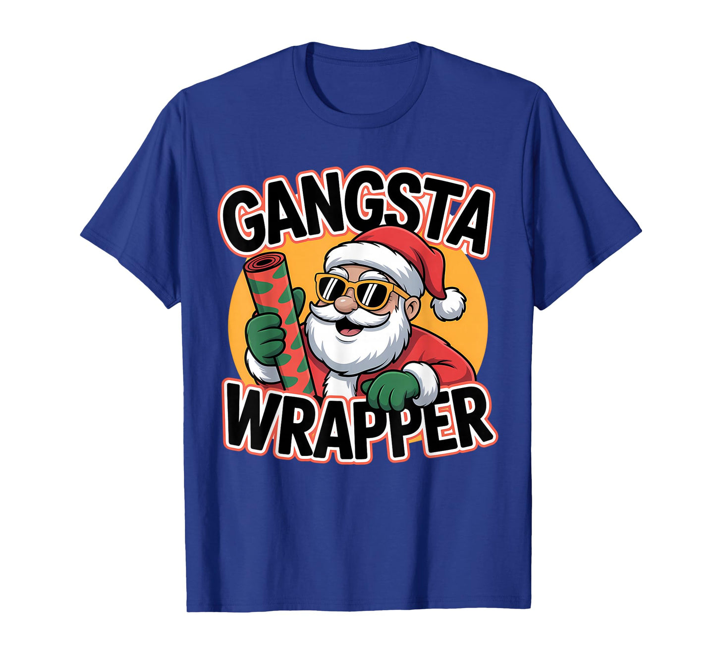 Gangsta Wrapper Funny Santa Christmas Holiday T-Shirt