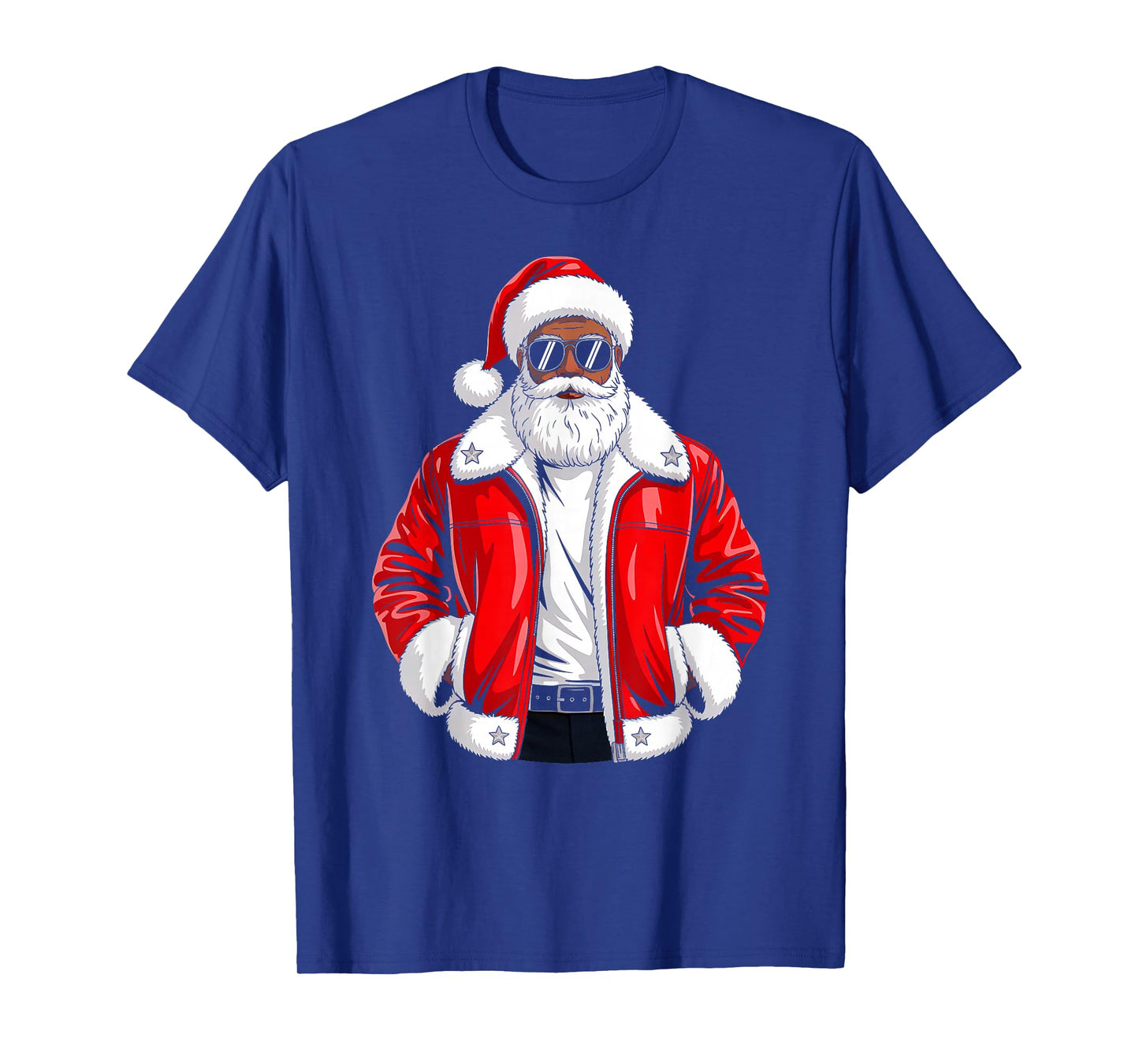 African American Santa Claus Black Christmas Men Boys Kids T-Shirt