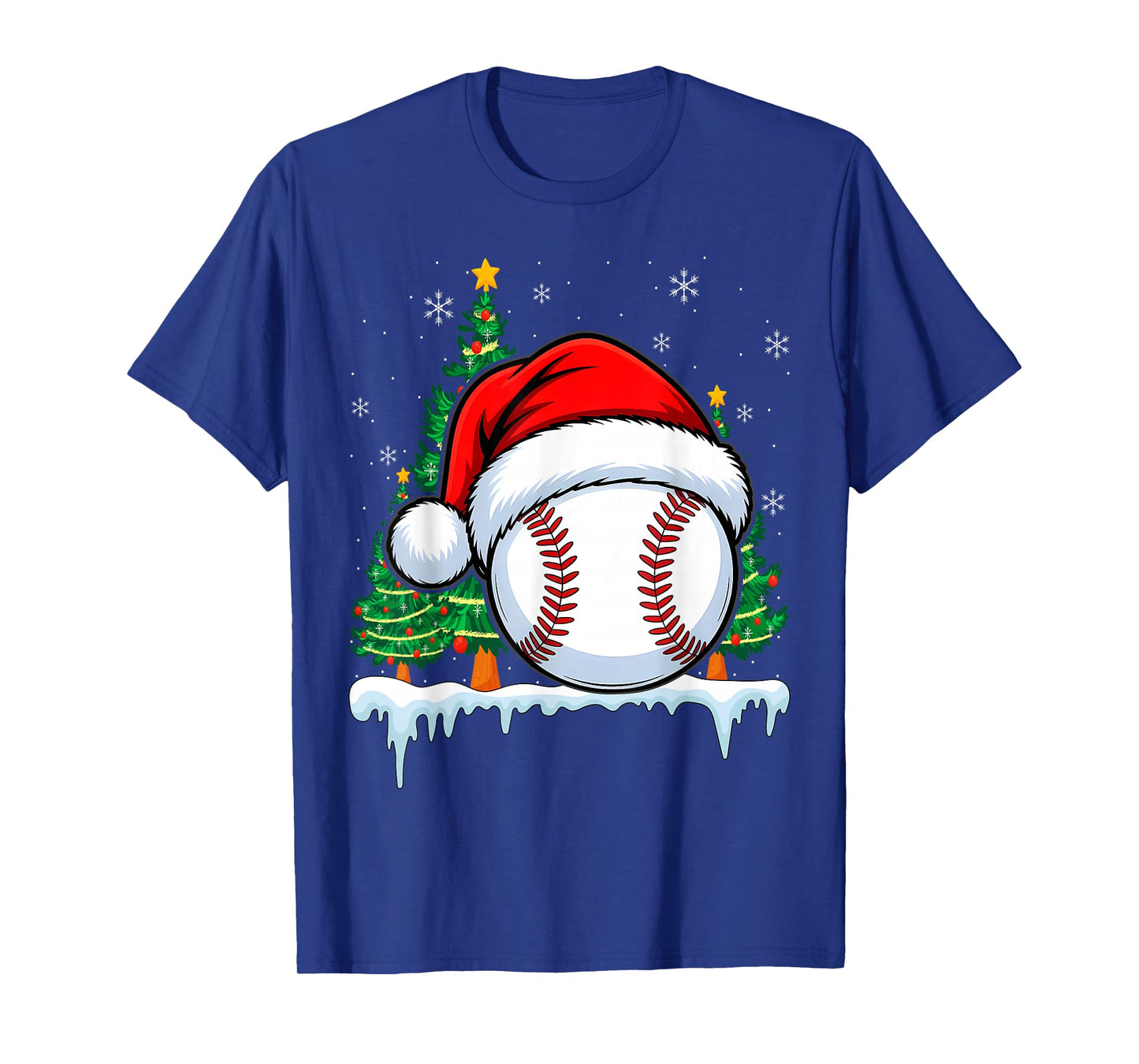 Christmas Baseball Ball Santa Hat Xmas Boys Catcher Pitcher T-Shirt