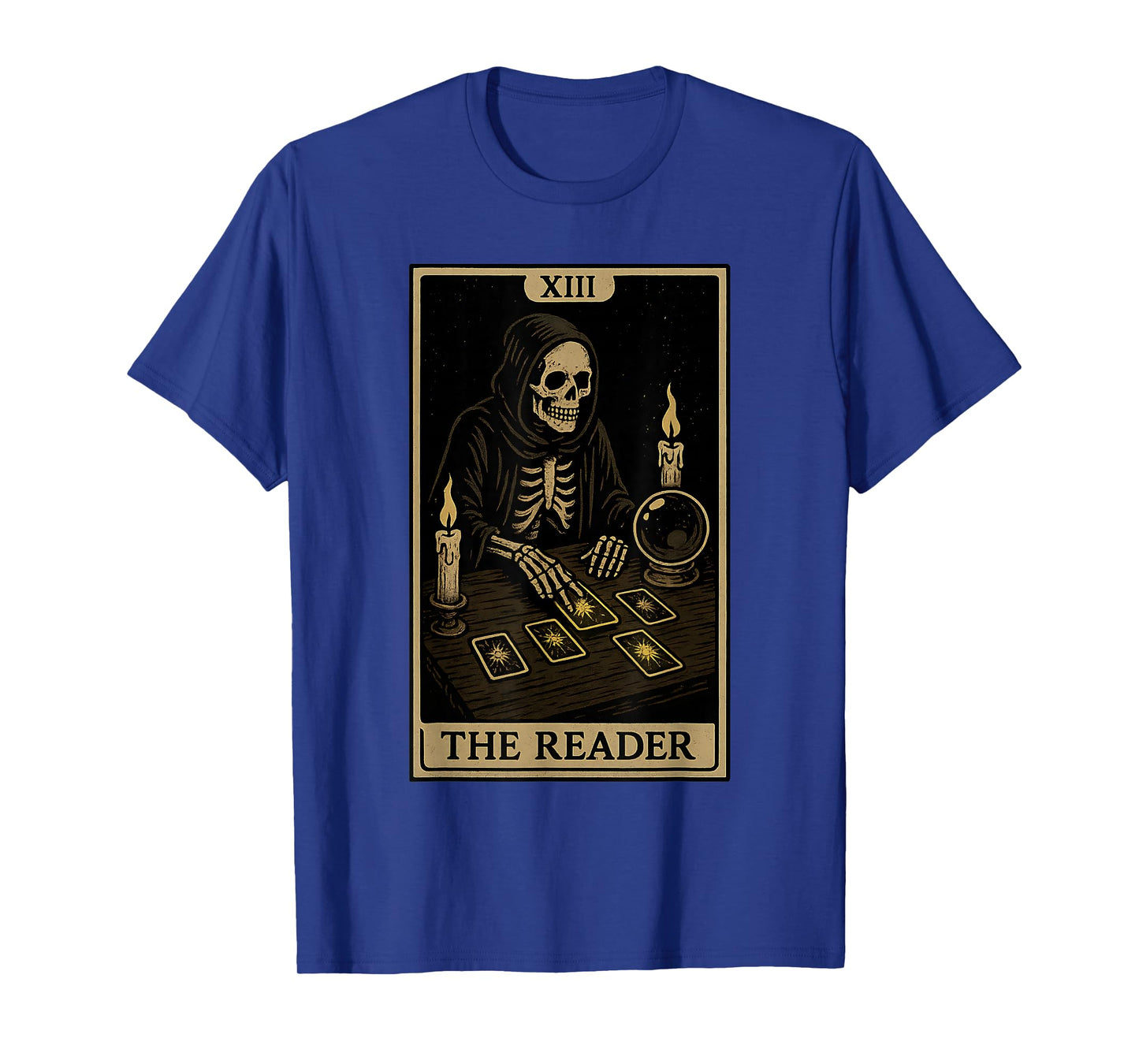 Grim Reaper The Reader Tarot Card Witchy Occult Halloween T-Shirt