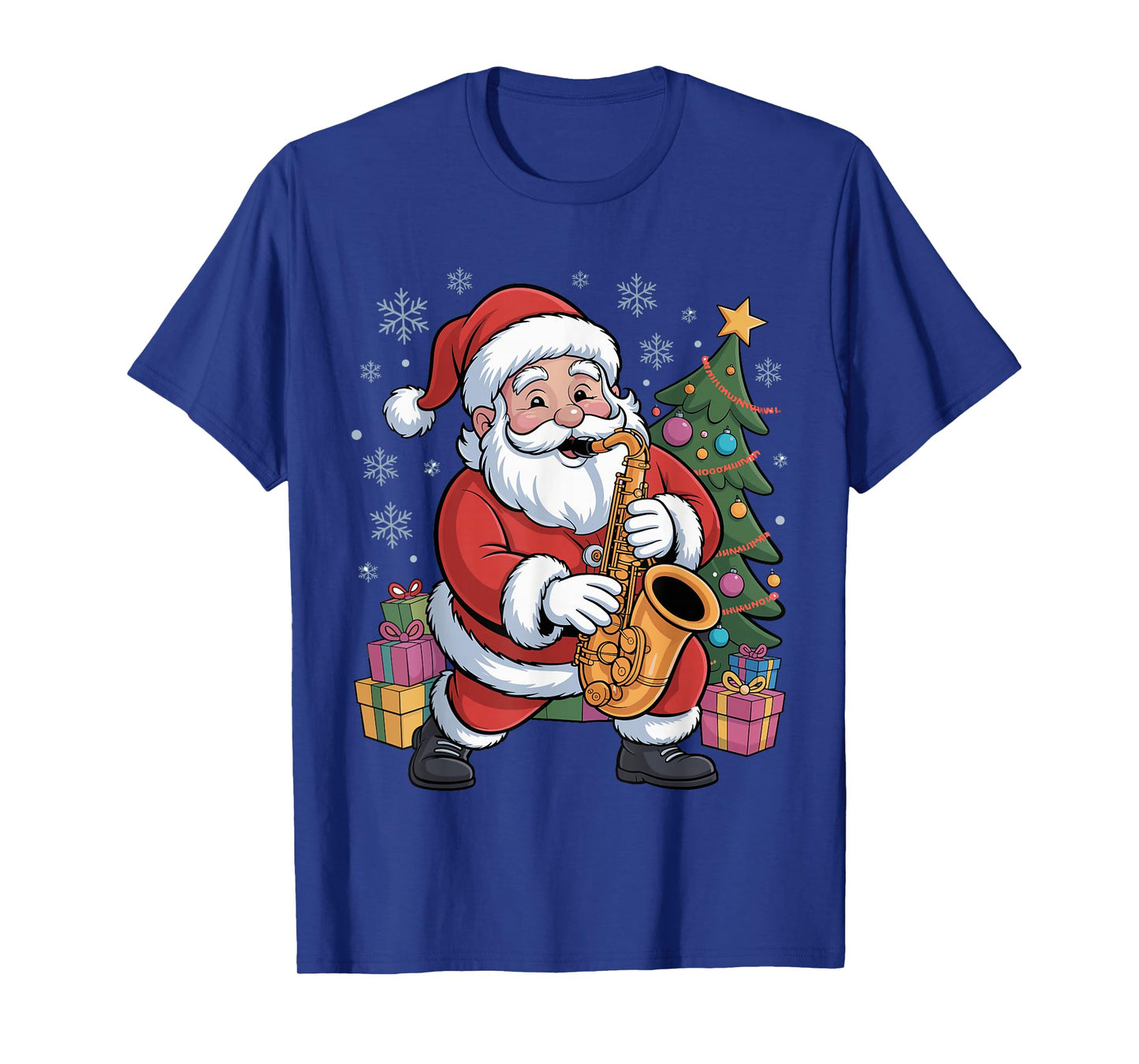 Funny Santa Playing Saxophone Holiday Chrismas Xmas Pajama T-Shirt