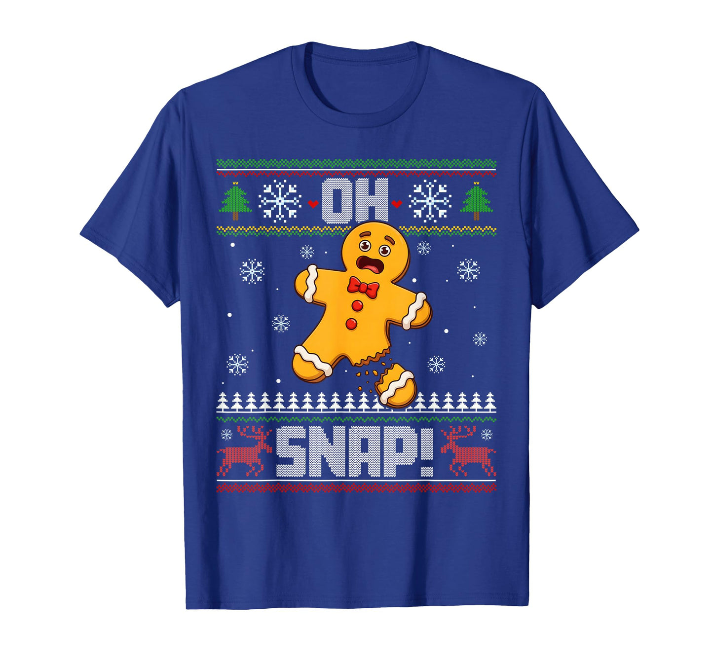 Oh Snap Gingerbread Man Cookie Baking Ugly Christmas Pajamas T-Shirt