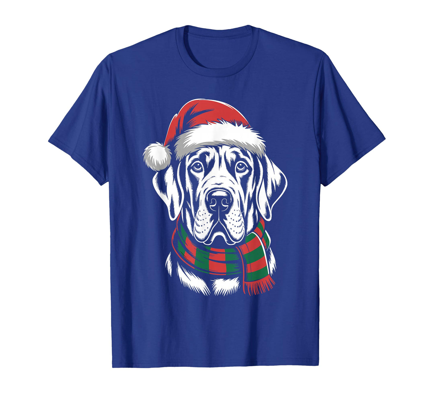 Great Dane Dog Xmas Santa Hat Scarf Christmas Costume T-Shirt