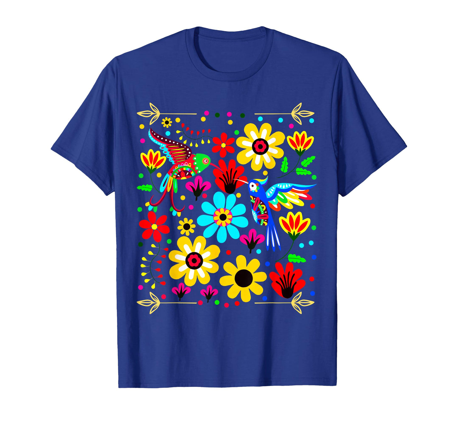 Floral Bird Otomi Mexican Style Mexicano Mexicana T-Shirt