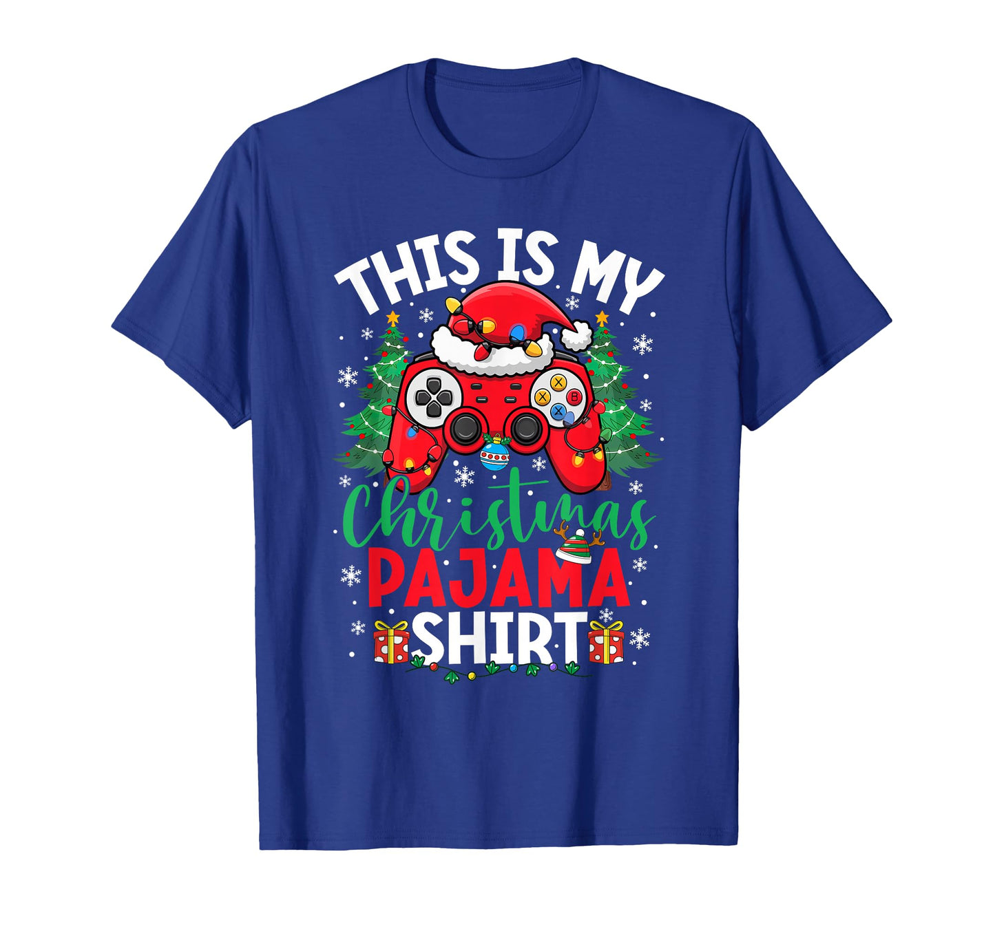 This is My Christmas Pajama Shirt Santa Hat Video Game Gamer T-Shirt