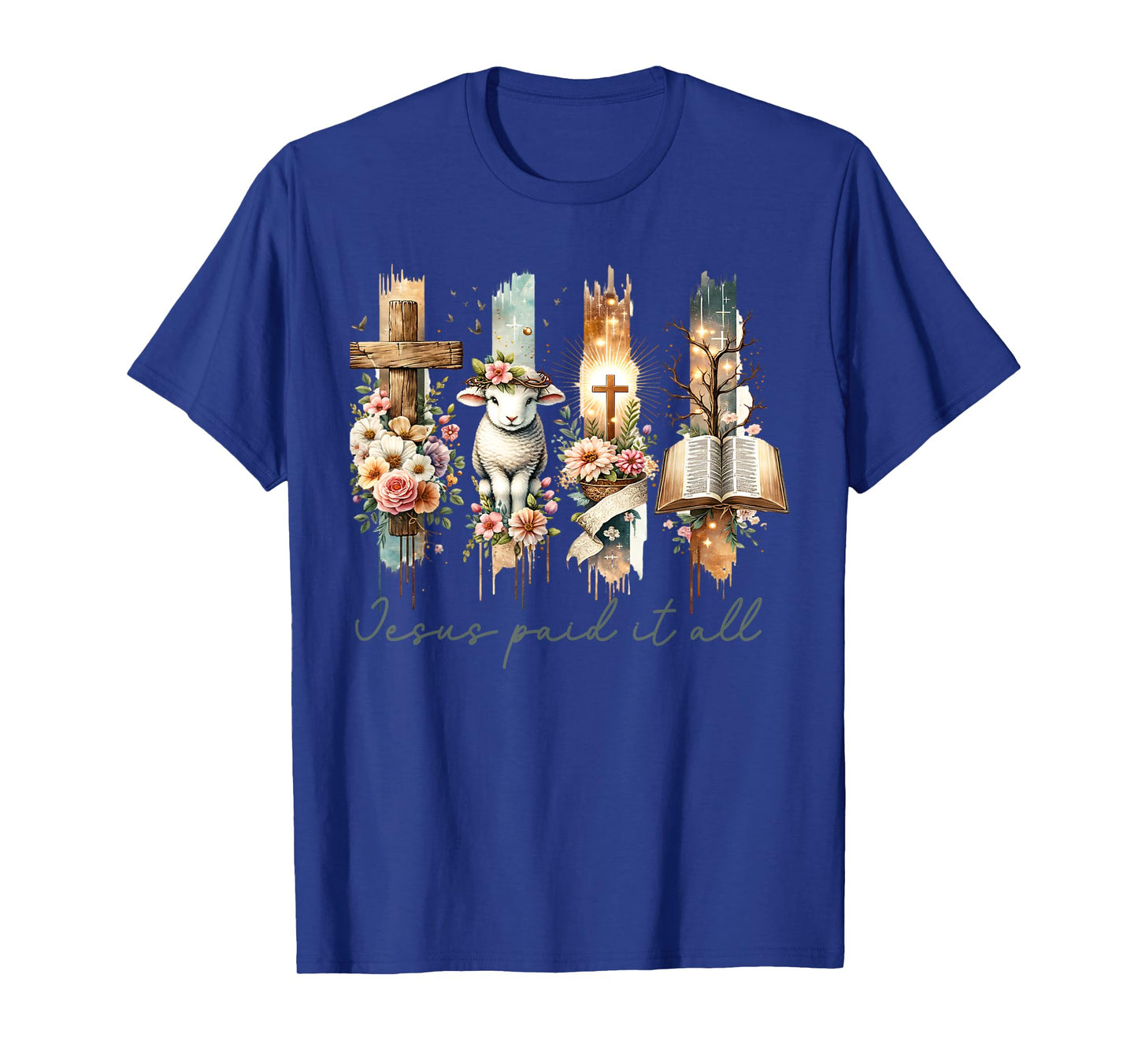 Jesus Paid It All Christian Cross Vintage Religious Easter T-Shirt