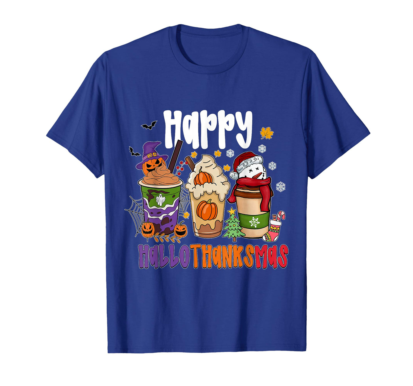 Happy Hallothanksmas Halloween Coffee Latte Thanksgiving T-Shirt
