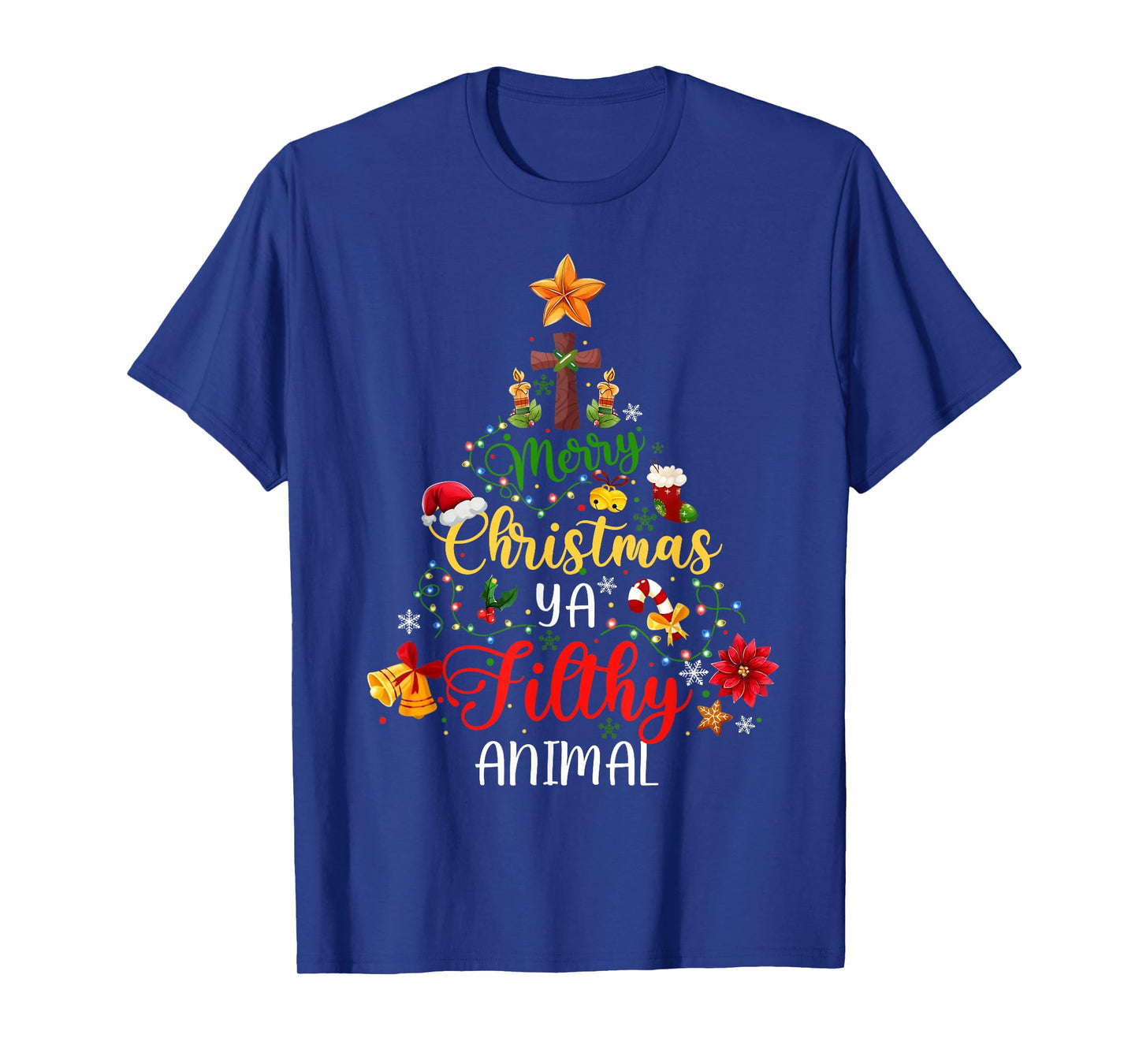 Merry Christmas Animal Filthy Ya Funny Xmas Family Pajama T-Shirt