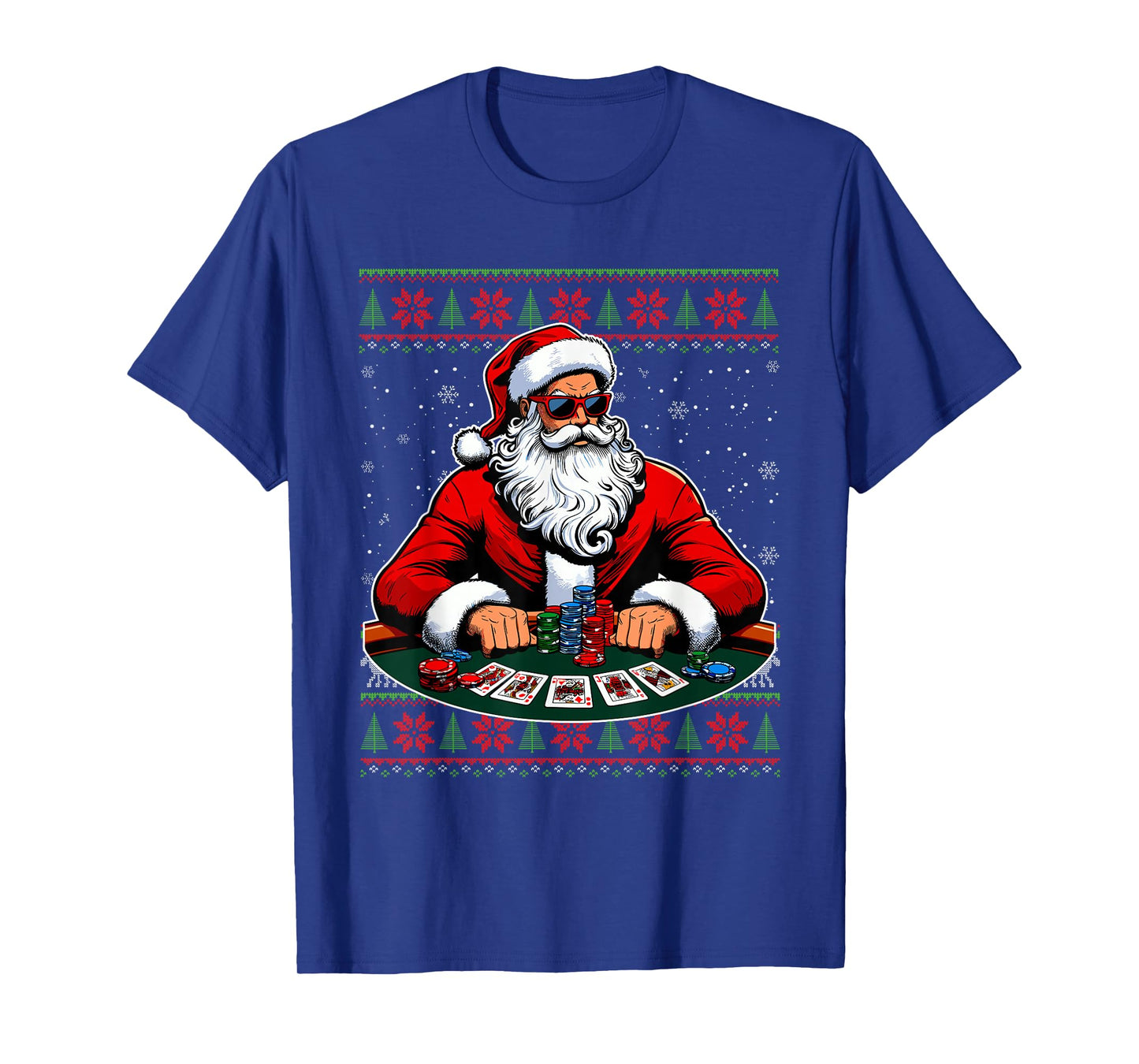Santa Poker Player Ugly Christmas Poker Sweater T-Shirt