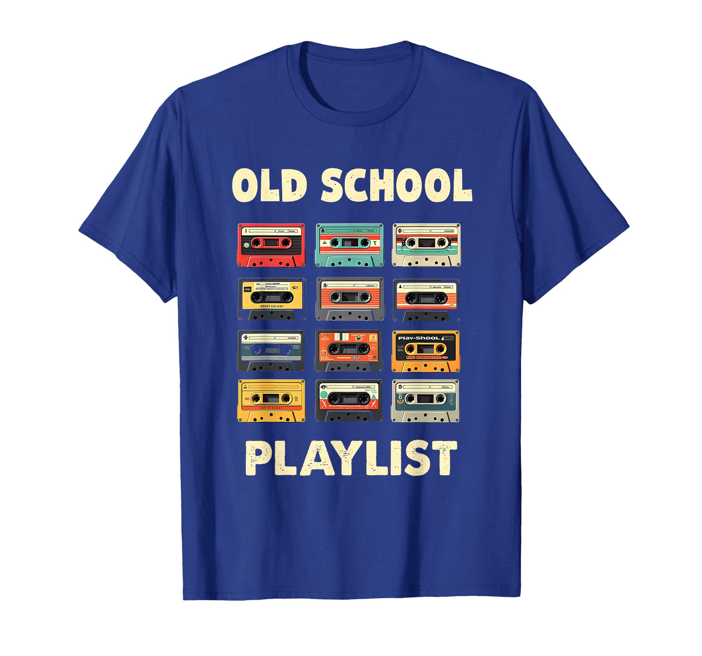 Old School Playlist Cassettes Vintage Mix Tapes Classic Fun T-Shirt