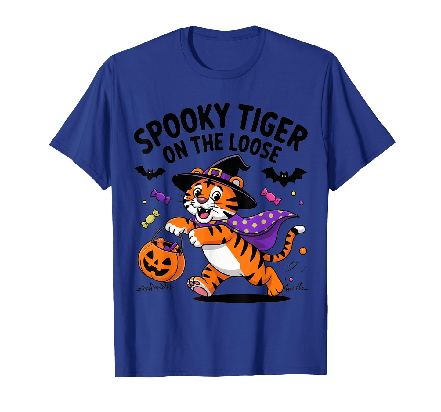 Spooky Tiger On The Loose Funny Halloween Costume T-Shirt