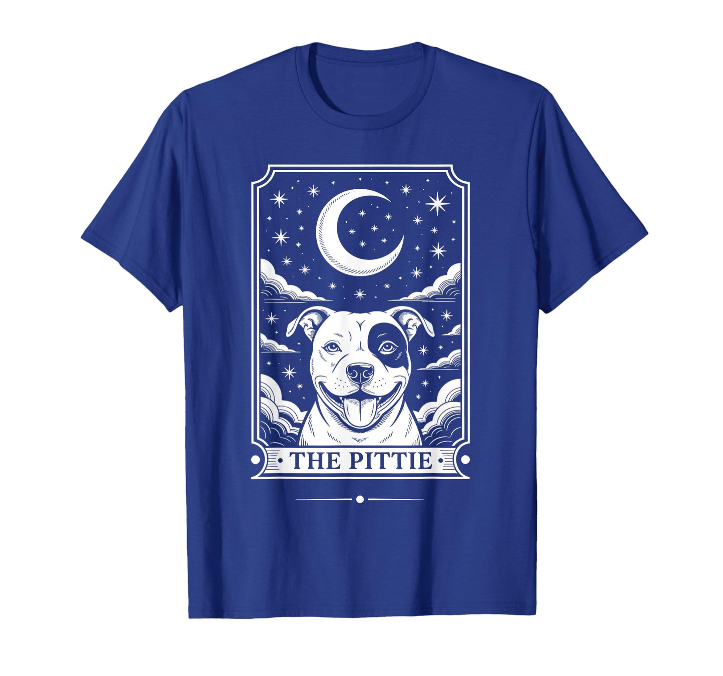 Tarot Card Vintage Crescent Moon Pit Bull Dog Pittie T-Shirt