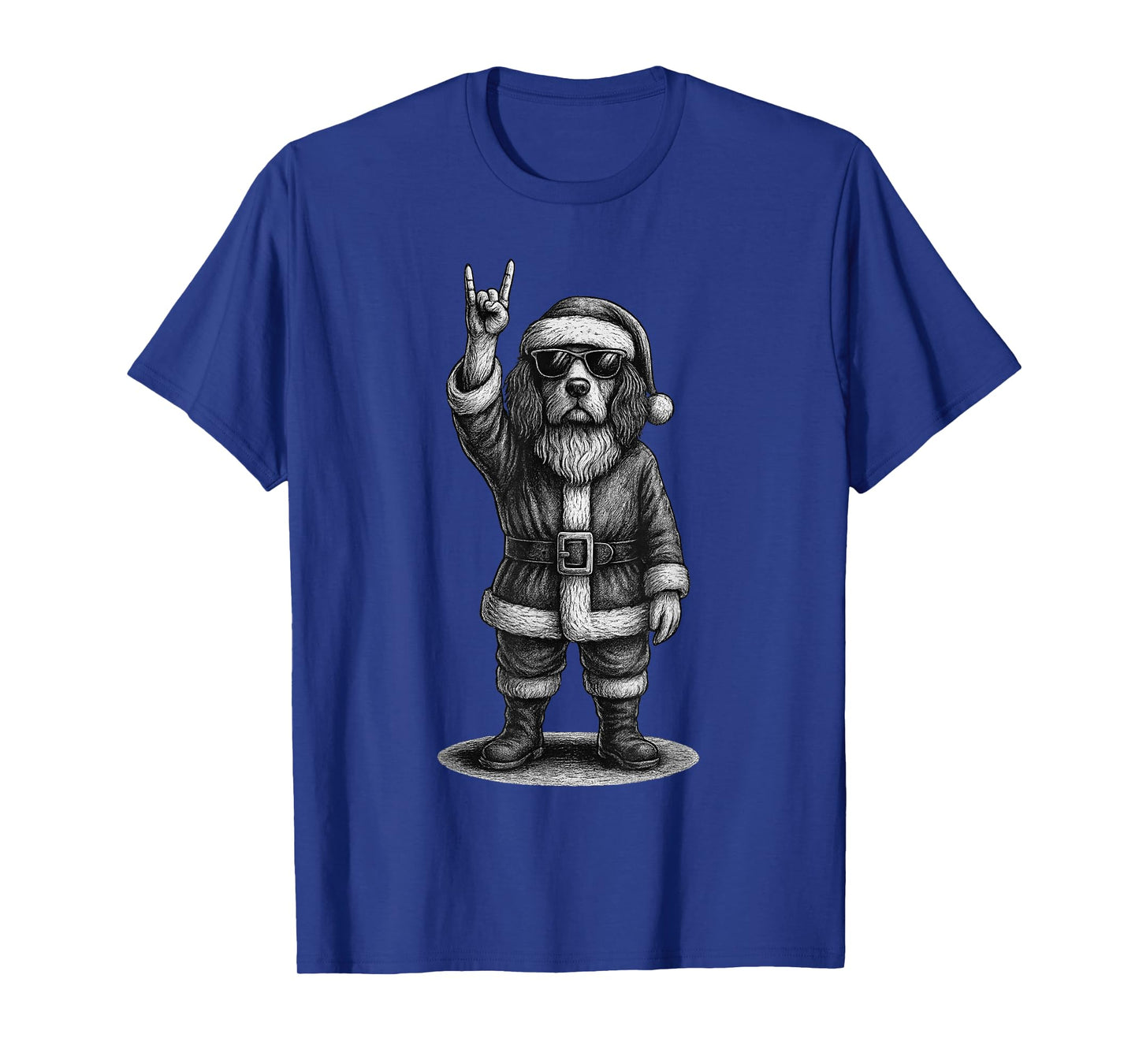 Brittany Spaniel Rock Music Christmas Dog Lover T-Shirt