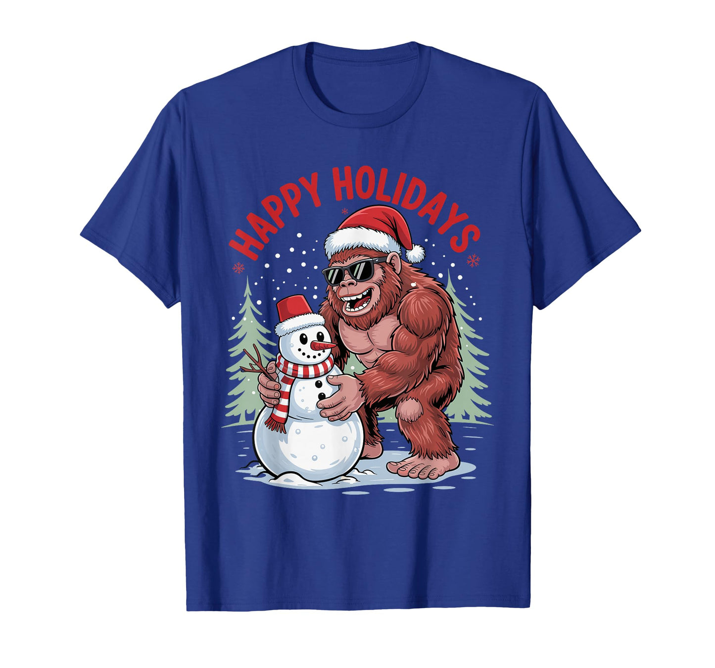 Santa Bigfoot Christmas Cool Snowman Sasquatch Xmas Holiday T-Shirt