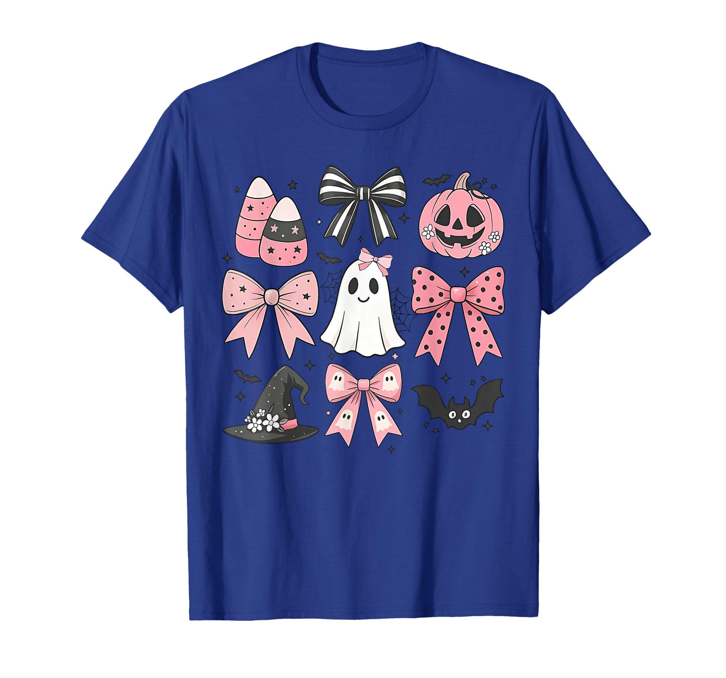 Pink Coquette Bow Halloween Pumpkin Day Women Girls Kids T-Shirt