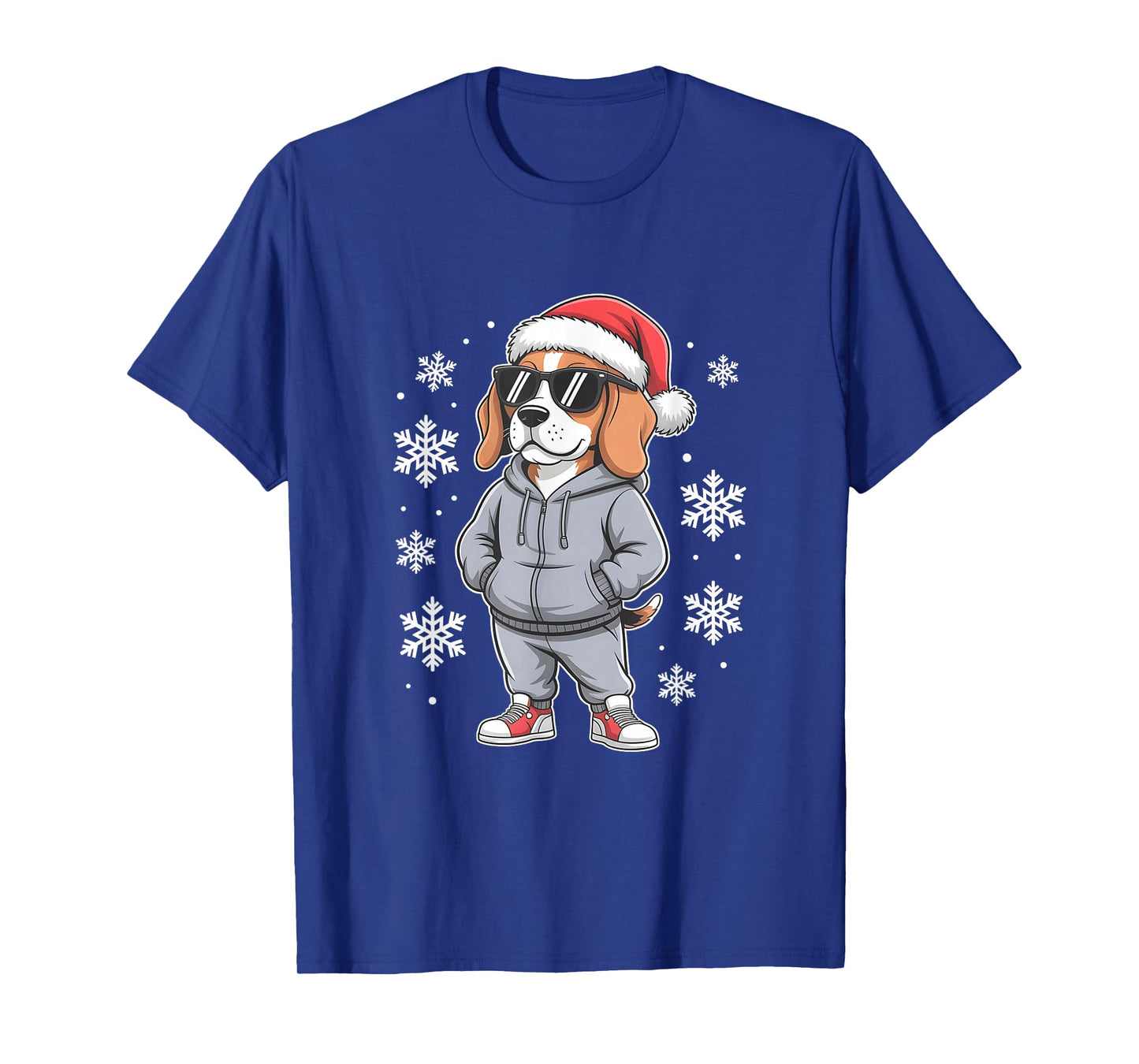 Beagle in Sunglasses Cool Christmas T-Shirt