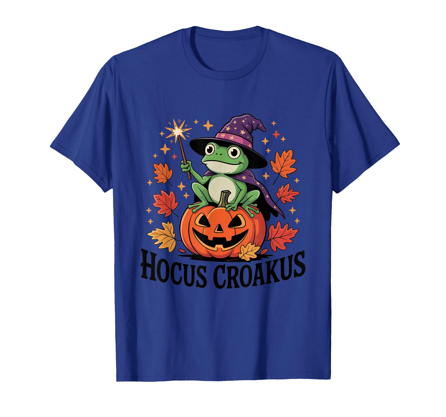 Hocus Croakus Pumpkin Wizard Frog Funny Halloween Witch T-Shirt