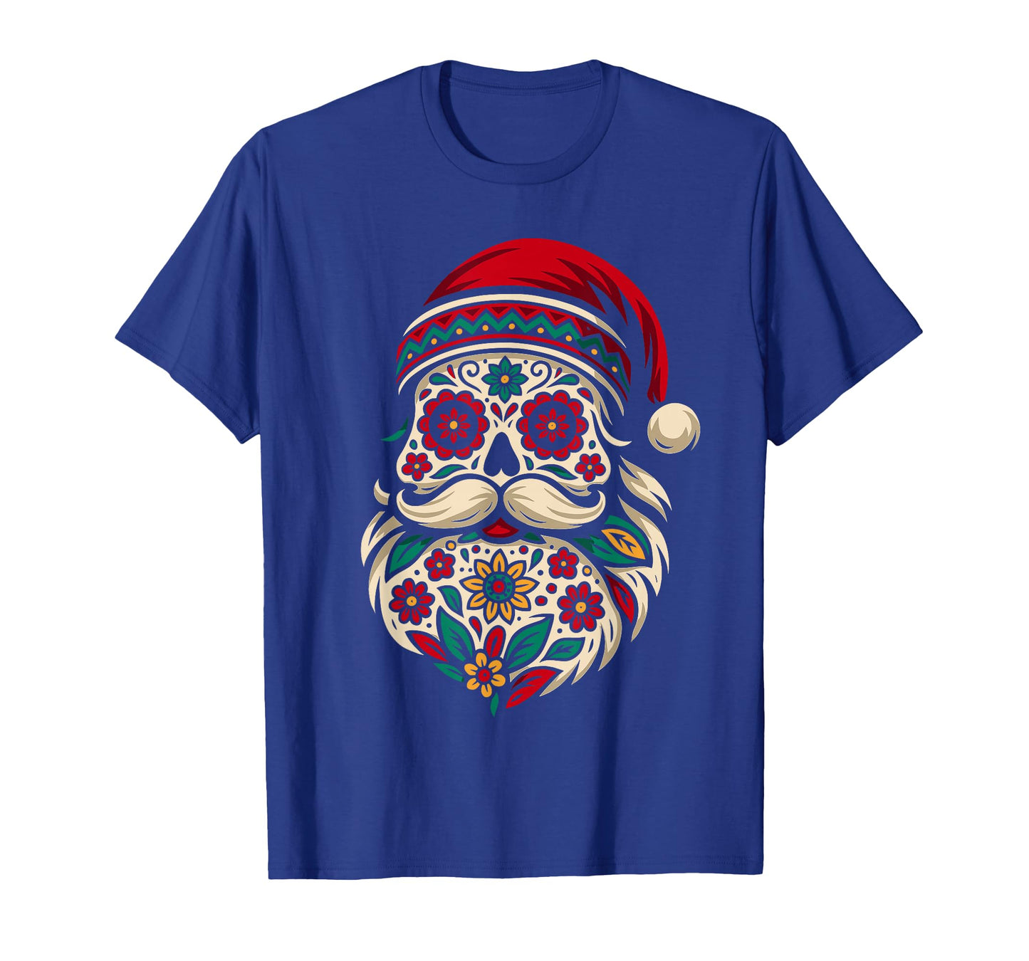 Cool Sugar Skull Santa Shirt Men, Mexican Santa Christmas T-Shirt