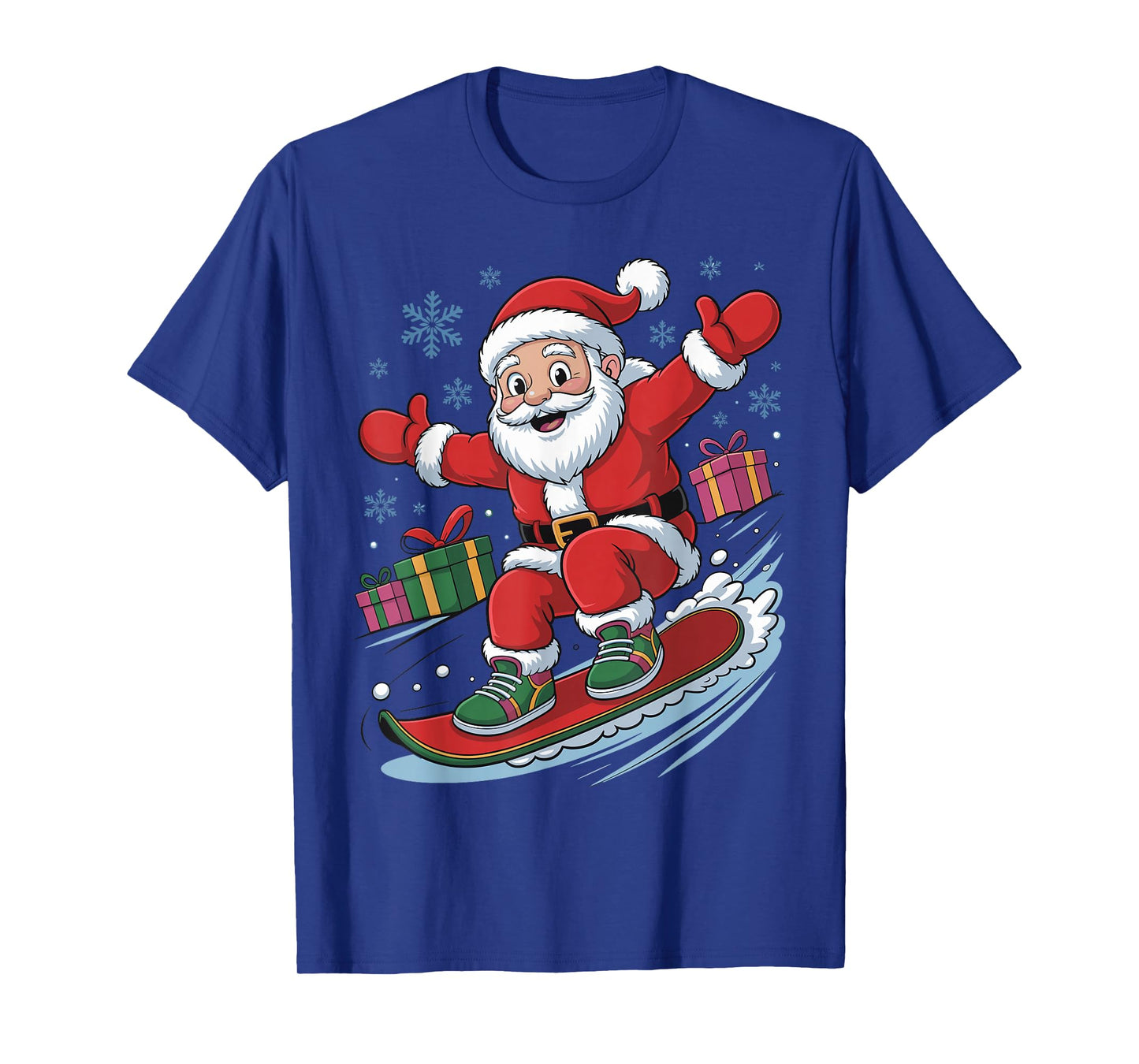 Funny Santa Snowboarding Lover Holiday Christmas Xmas Pajama T-Shirt