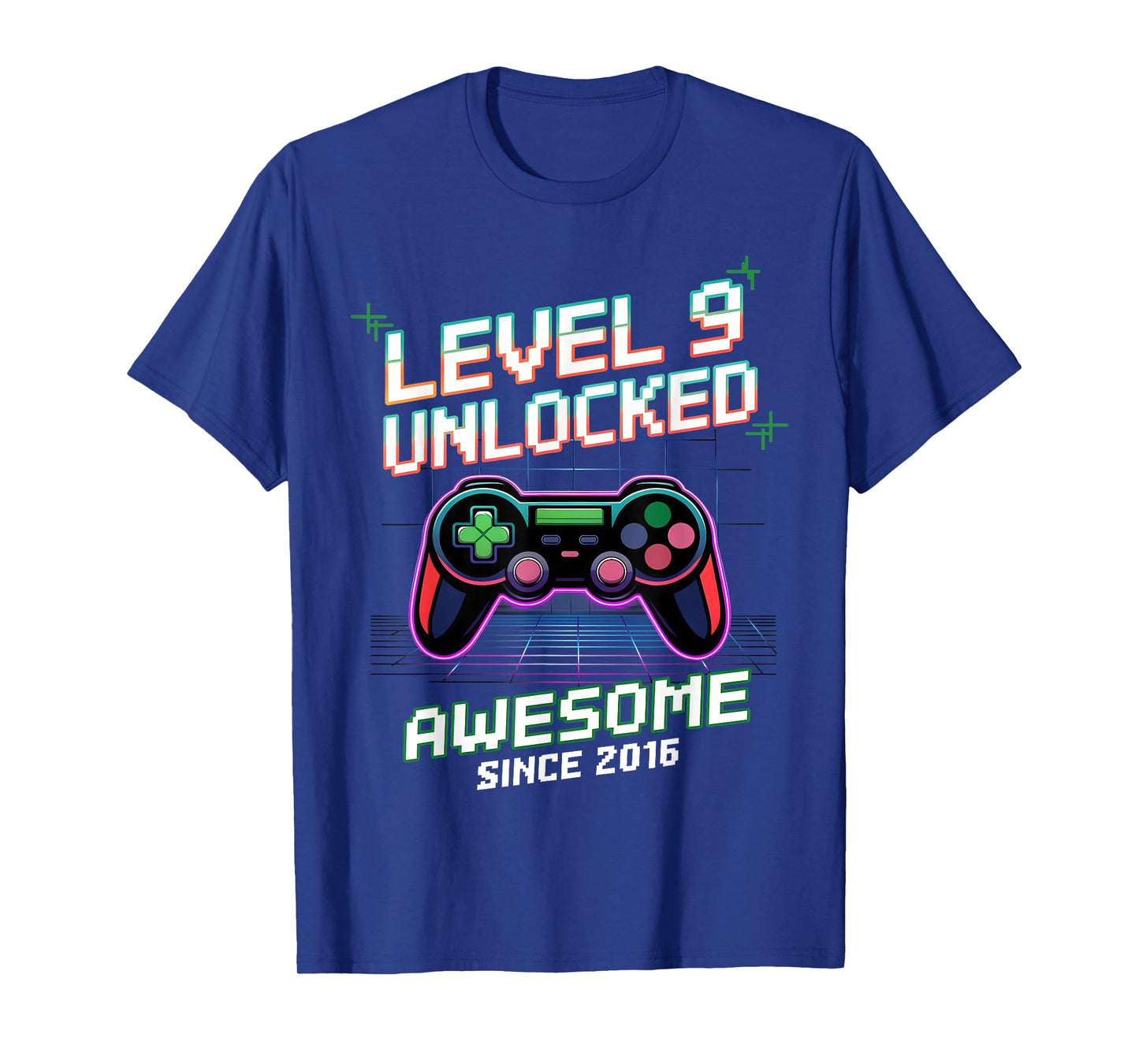 Level 9 Unlocked Awesome Since 2016 9th Birthday Boy Gaming T-Shirt
