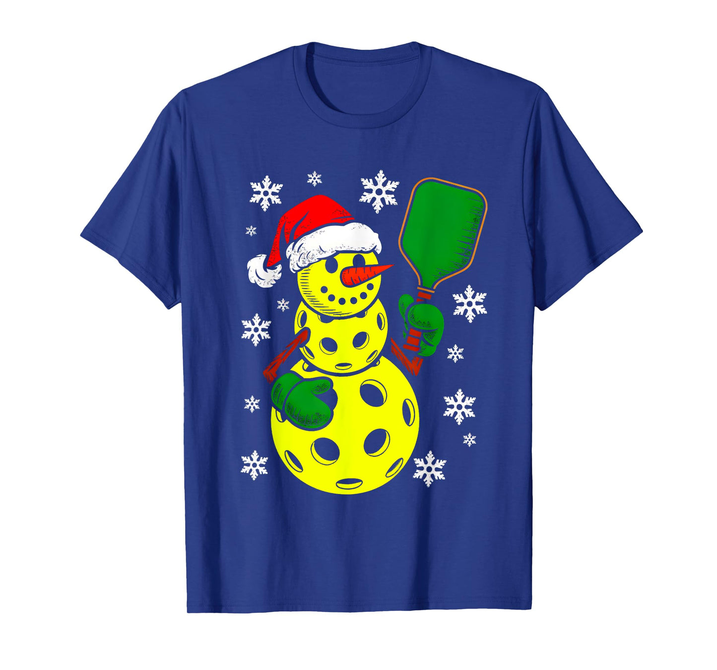 Pickleball Santa Hat Snowman Xmas Funny Pickleball Christmas T-Shirt