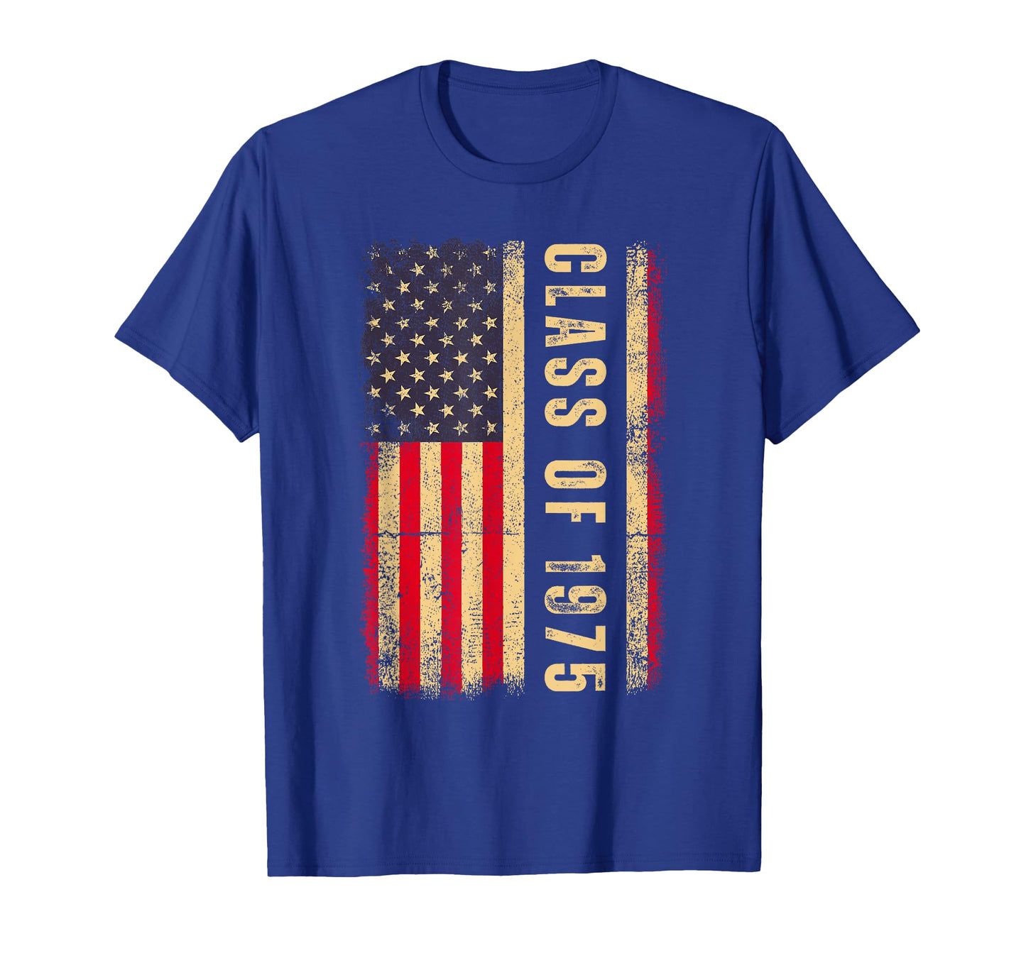 Vintage USA American Flag Class of 1975 Reunion High School T-Shirt