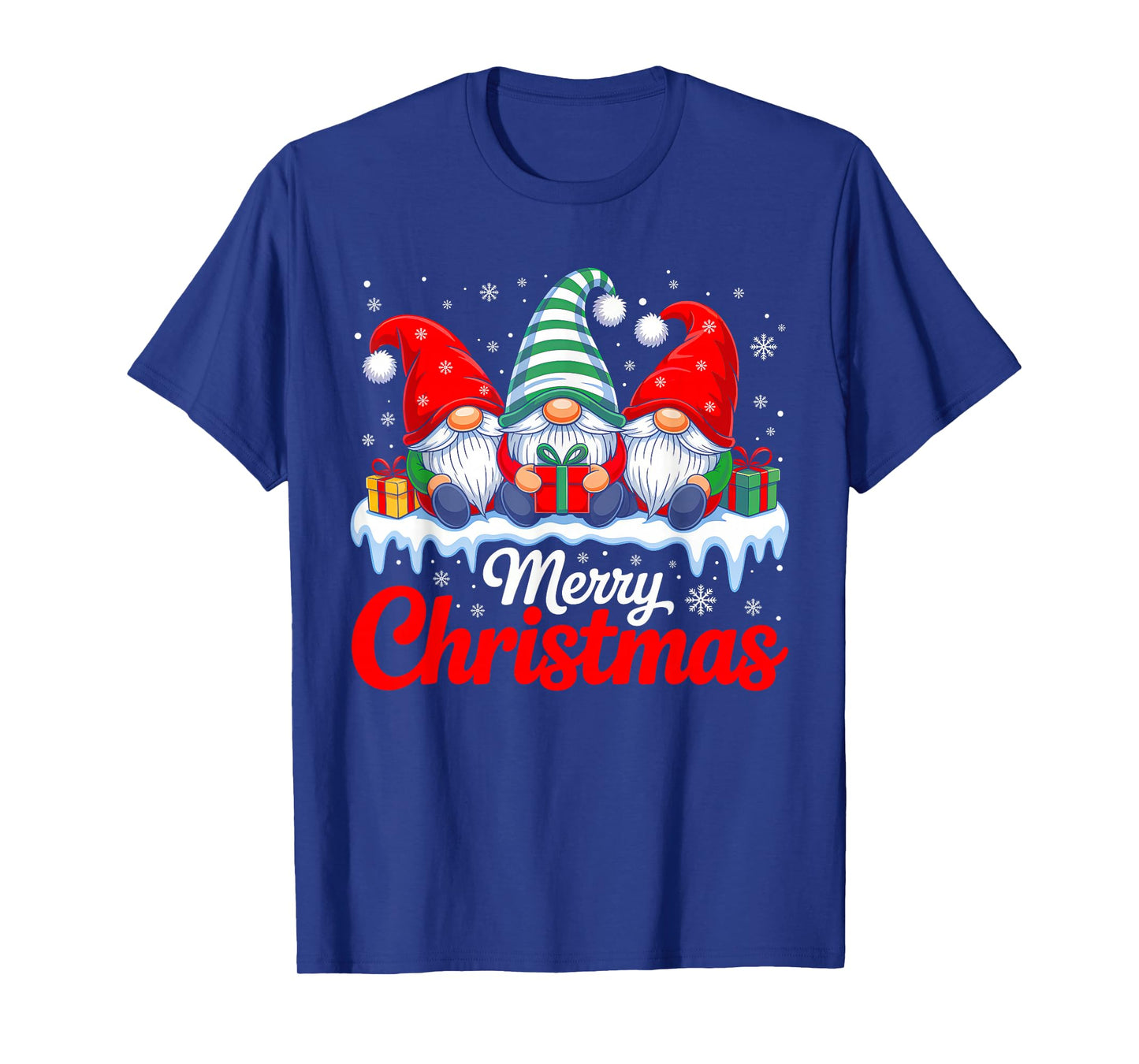 Merry Christmas Gnomes Red Santa Hat Xmas Family Men Women T-Shirt
