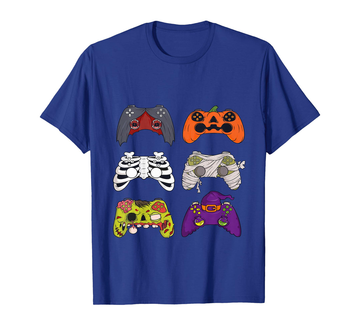 Kids Halloween Skeleton Spooky Video Game Gaming Controller Funny T-Shirt