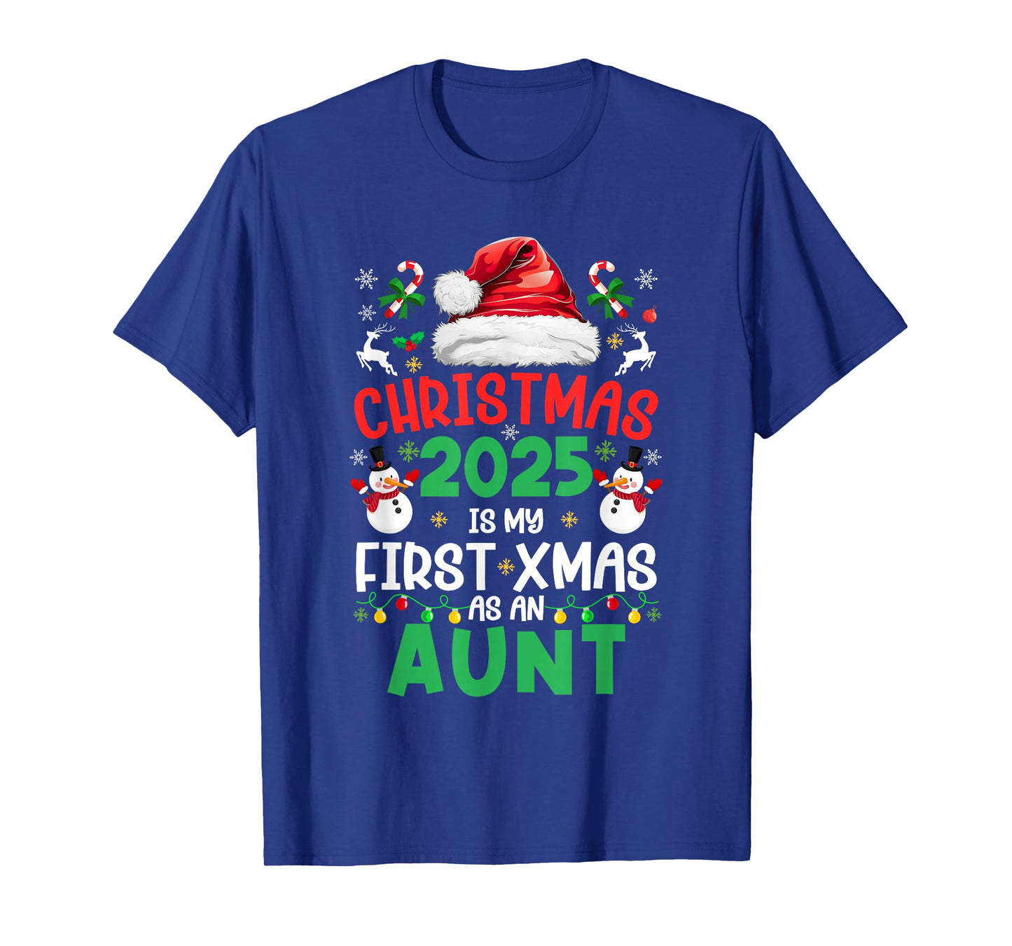 Funny Christmas 2025 is My First Xmas As an Aunt Family T-Shirt