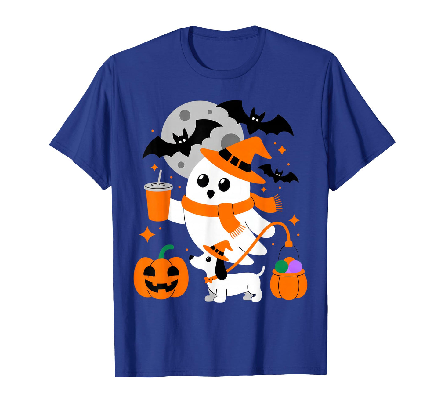 Cute Ghost and Dog Halloween Fun for Spooky Season Lovers T-Shirt