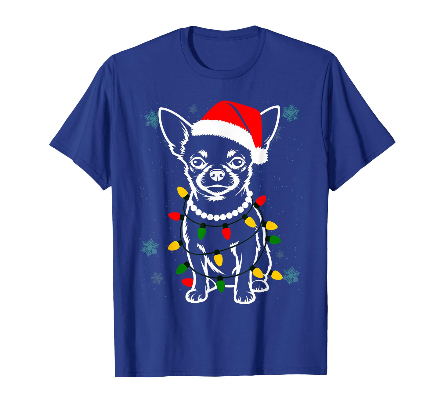 Chihuahua Christmas Tree Lights X-Mas Cute Dog Puppy Santa T-Shirt