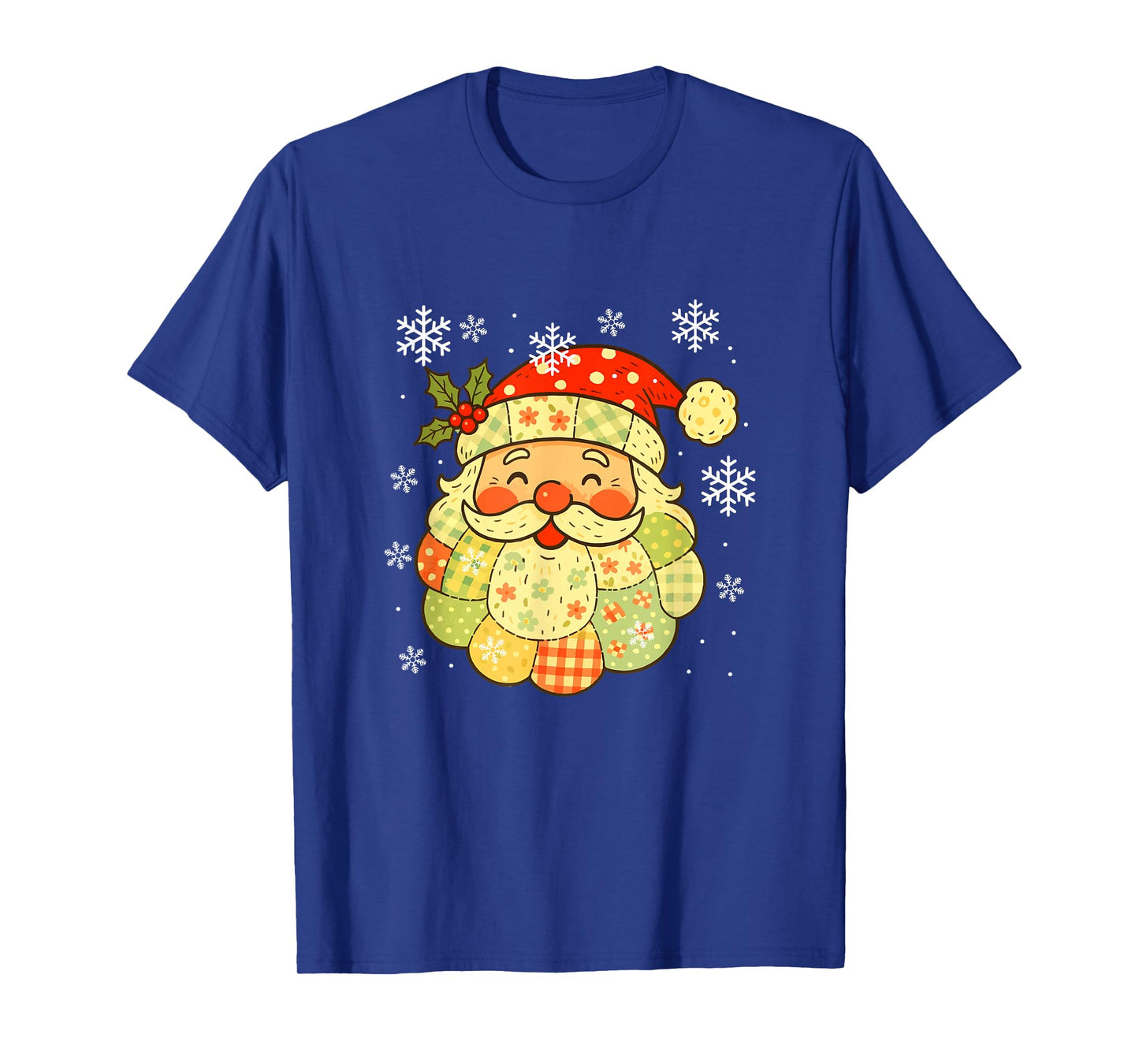 Funny Santa Face Christmas Floral Colorful Costume Family T-Shirt