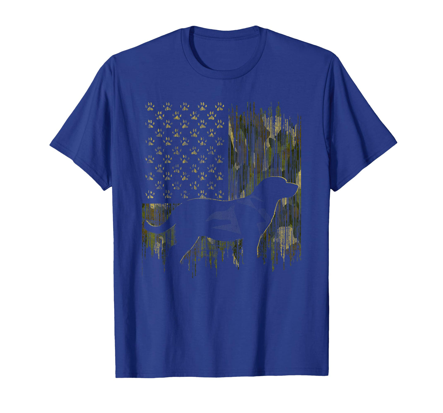 Vintage Camouflage USA Flag Love Labrador Dog Lab Silhouette T-Shirt
