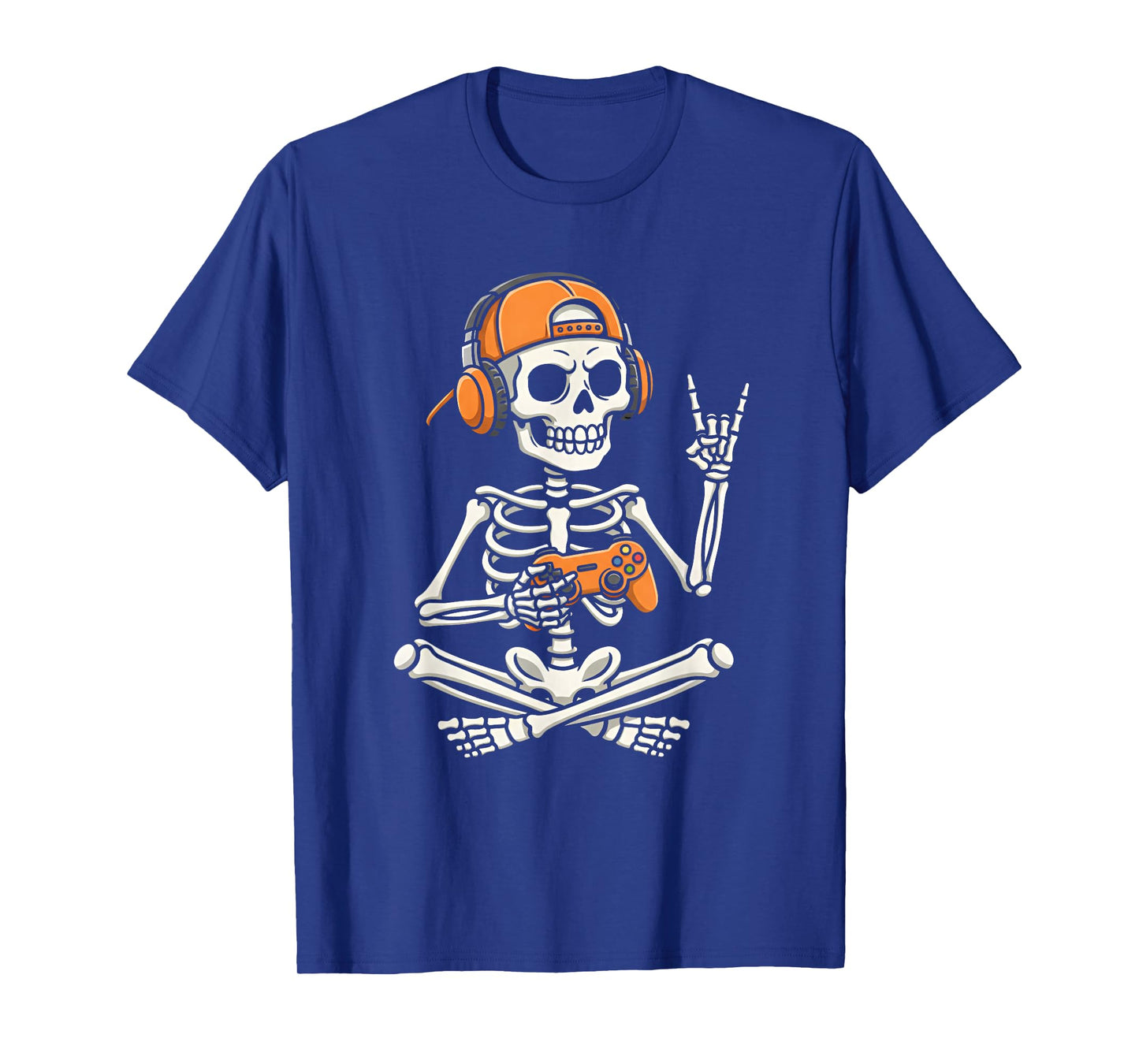 Halloween Skelton Gamer Video Gaming Kids Boys Girls Funny T-Shirt