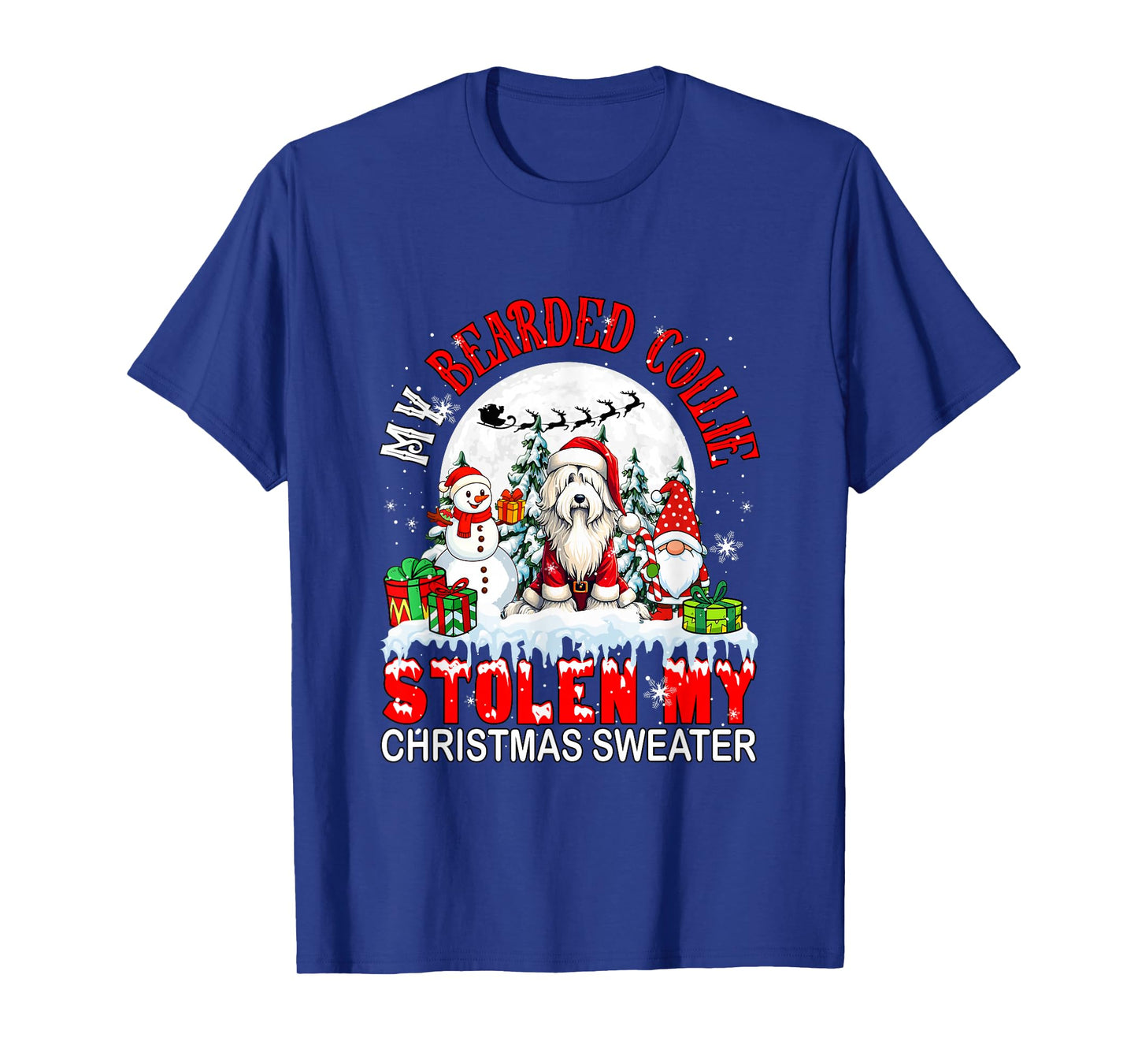 My Bearded Collie Stolen My Christmas Sweater Santa Dog T-Shirt