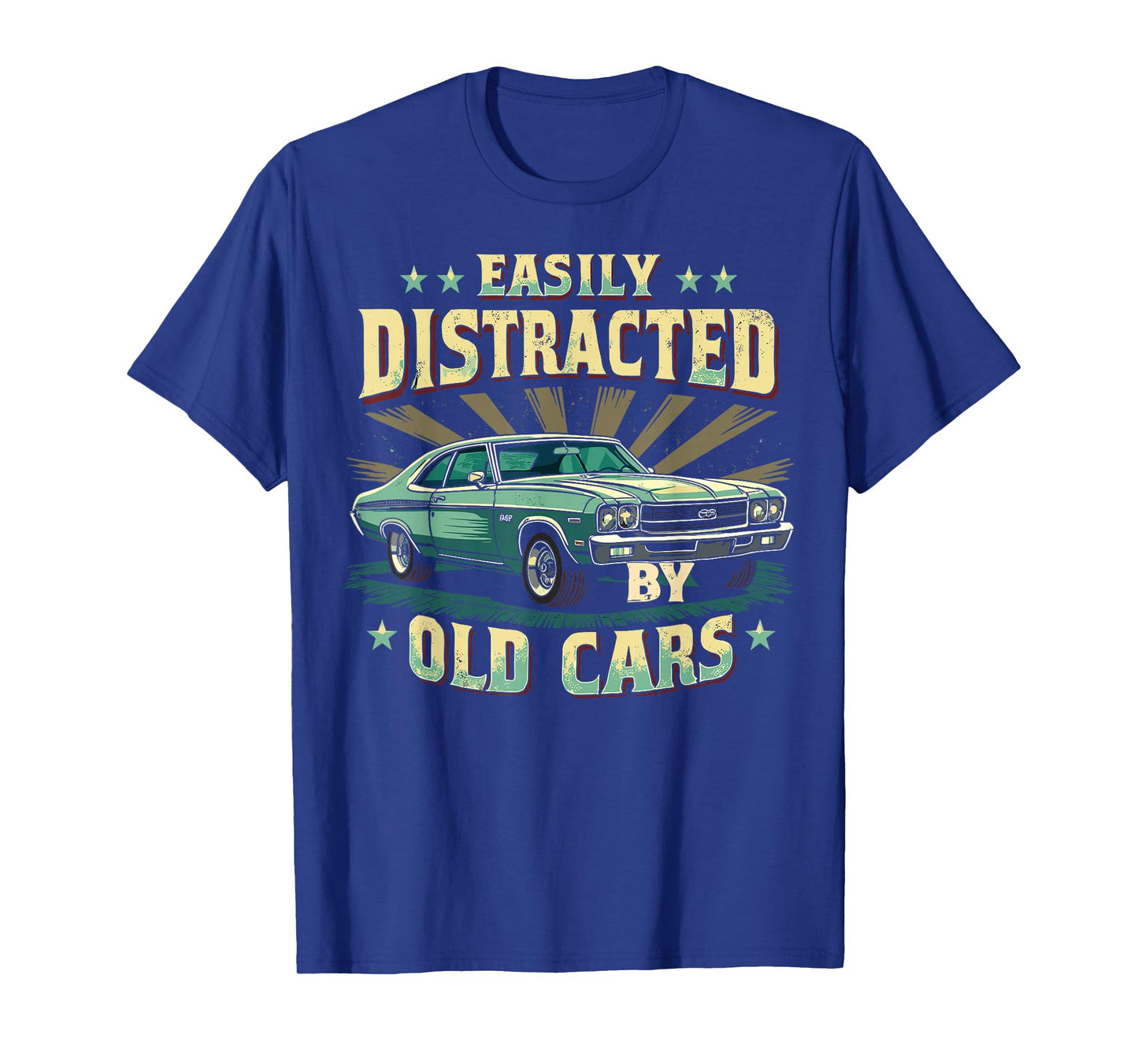 Easily Distracted by Classic Cars Funny Vintage Design T-Shirt