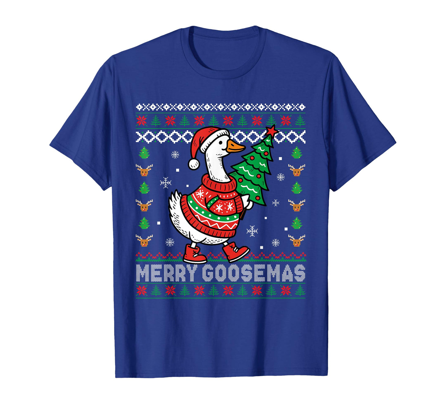 Merry Goosemas Christmas Funny Family Ugly Xmas Men Women T-Shirt